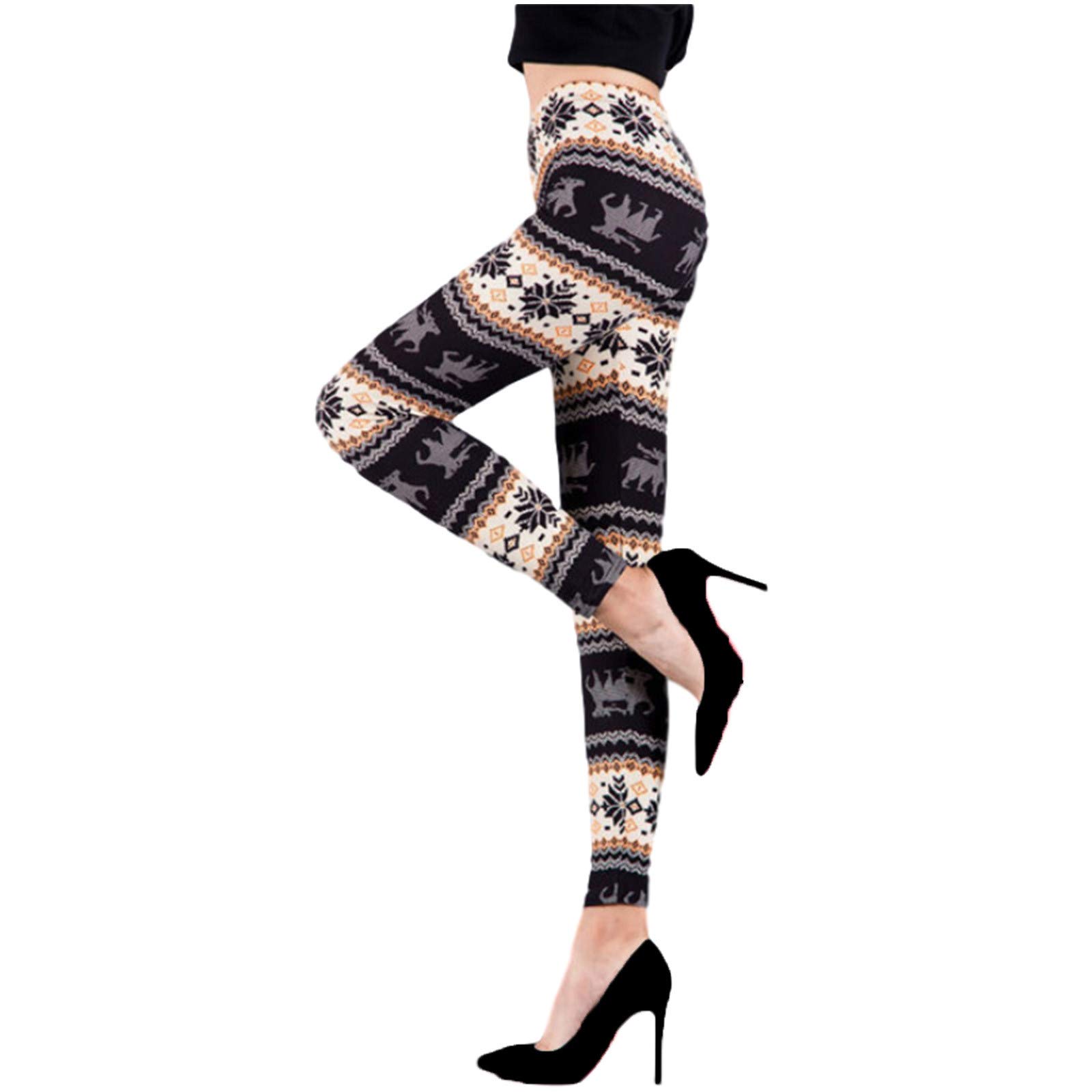 Feternal Women's Christmas Holiday Fashion Leggings - Ultra Soft High Waisted Tummy Control Yoga Pants for Workout, Lounge & Winter Outfits