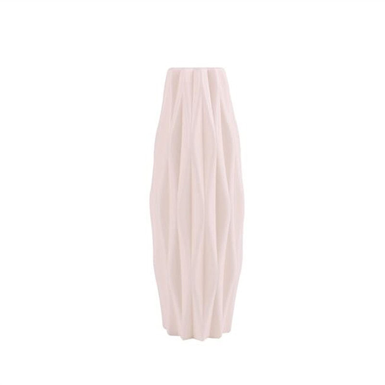 Unbreakable Plastic Flower Vase - Modern Rattan-Like Home Decor for Wedding & Living Room - Anti-Ceramic European Style Decorative Vase in F White | Perfect for Centerpieces, Housewarming Gifts & Interior Design