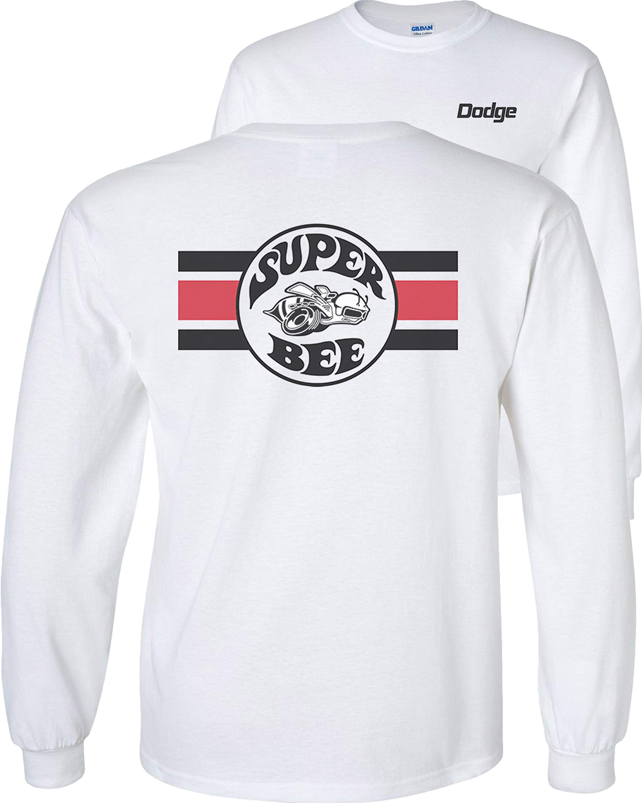 Dodge Super Bee Stripe Long Sleeve T-Shirt for Men - Vintage Mopar Muscle Car Graphic Tee - Chrysler Plymouth Charger Apparel - Perfect for Car Shows & Casual Wear