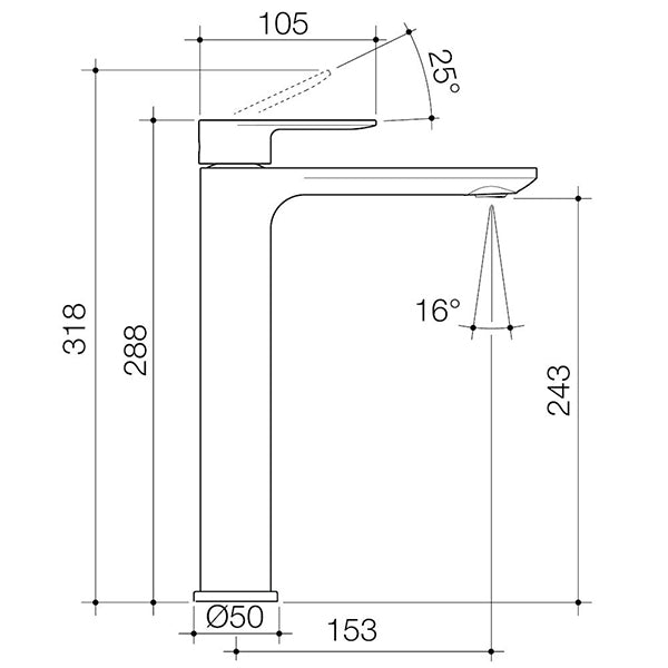 Caroma Urbane II Lead-Free Tower Basin Mixer in Brushed Nickel - Modern Bathroom Faucet for Vanity Sinks and Powder Rooms