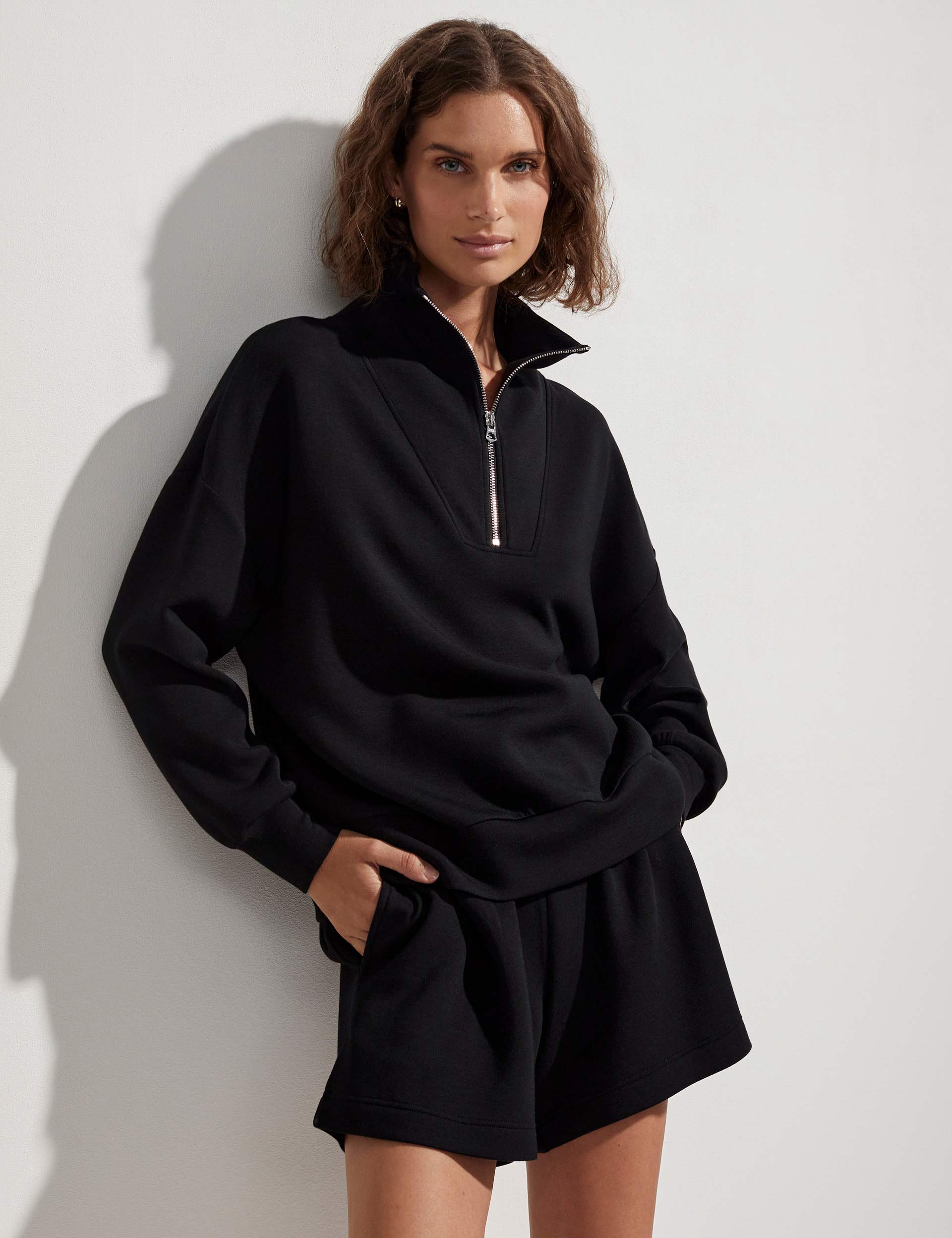 Hawley Half Zip Sweatshirt for Men - Soft Cotton Pullover Hoodie with Front Pocket - Black - Perfect for Casual Wear, Gym & Outdoor Activities