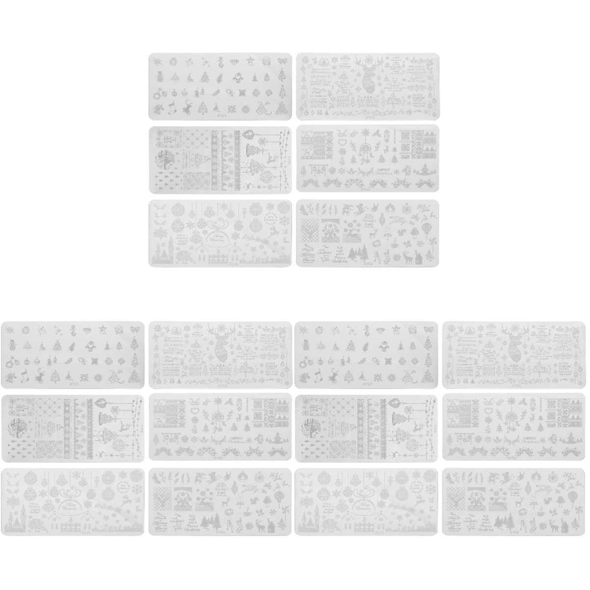 FRCOLOR 18-Piece Christmas Nail Stamping Kit - Holiday Nail Art Templates & Stamp Plates for DIY Manicures - Perfect for Christmas Parties & Gift Giving