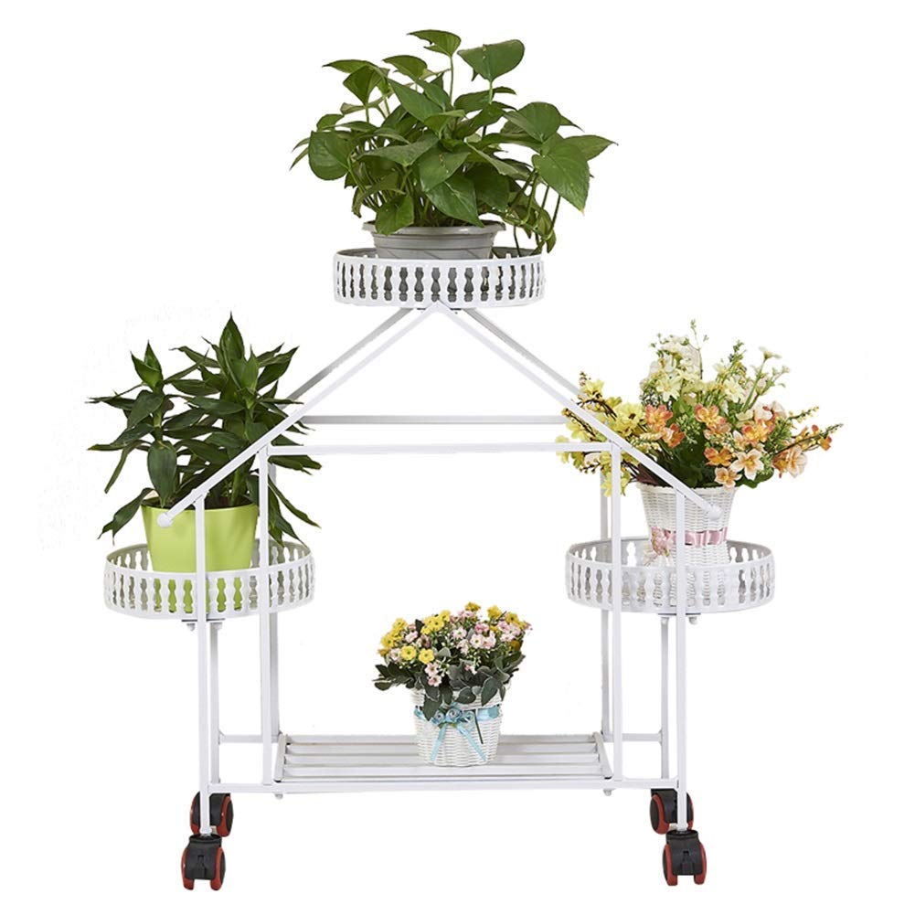 3-Tier Metal Plant Stand for Indoor & Outdoor Use - Round Iron Flower Pot Holder for Multiple Plants - Perfect for Home, Garden, Patio, Balcony Decor (Ideal for Displaying Succulents, Herbs & Flowers)