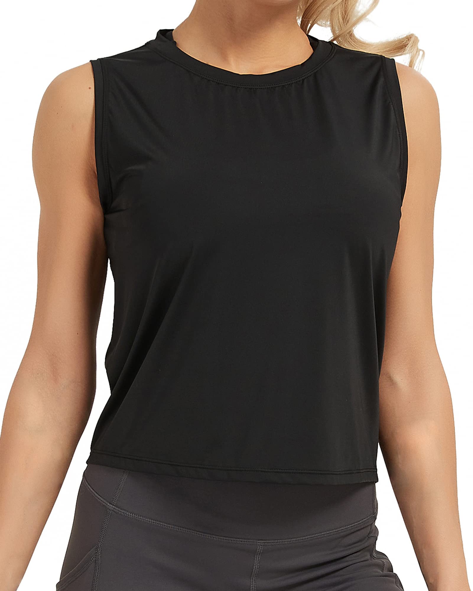 Stelle Women's Sleeveless Yoga Tank Top - Breathable Workout Crop Top for Running, Gym & Fitness - Perfect for Yoga, Pilates & Active Lifestyle