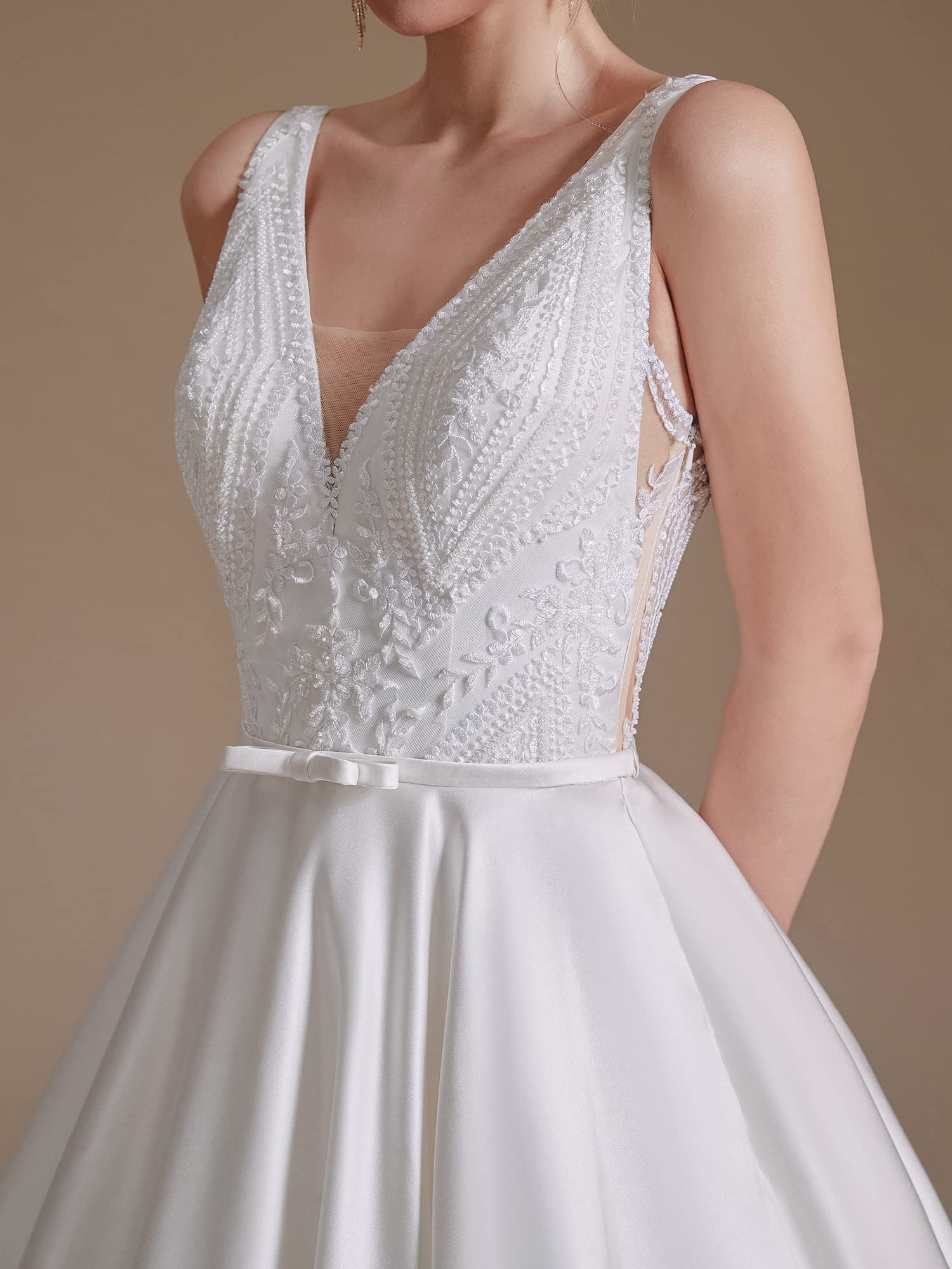 Elegant Beach Wedding Dresses for Bride - Lace Applique Evening Gown & Ball Gown Vestidos de Novia | Perfect for Destination Weddings, Beach Ceremonies & Formal Evening Events