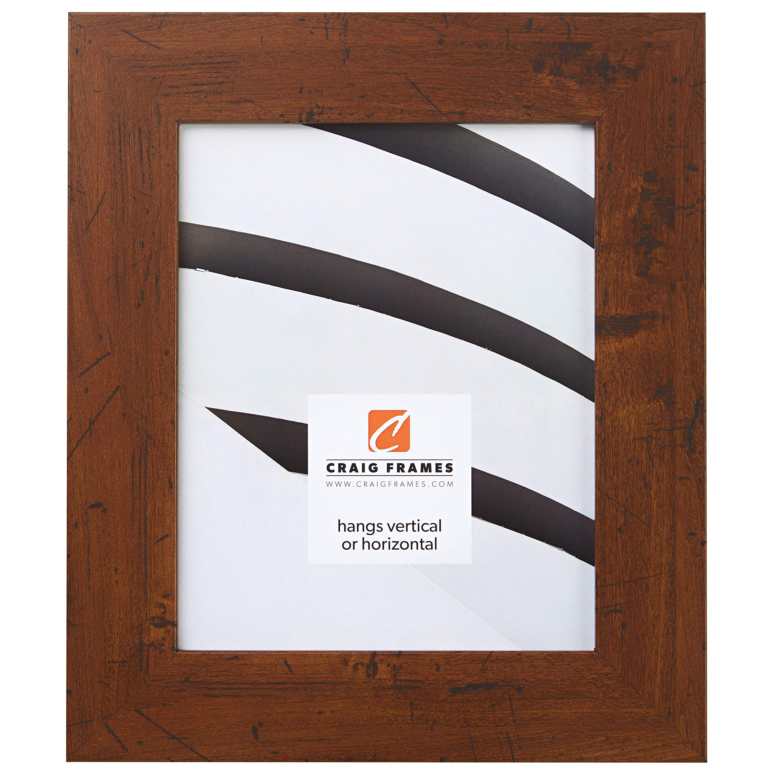 Craig Frames FM74DKW 16x20 Inch Rustic Wood Picture Frame - Dark Brown Smooth Grain Finish - 2 Inch Wide Wall Decor for Living Room, Bedroom & Office
