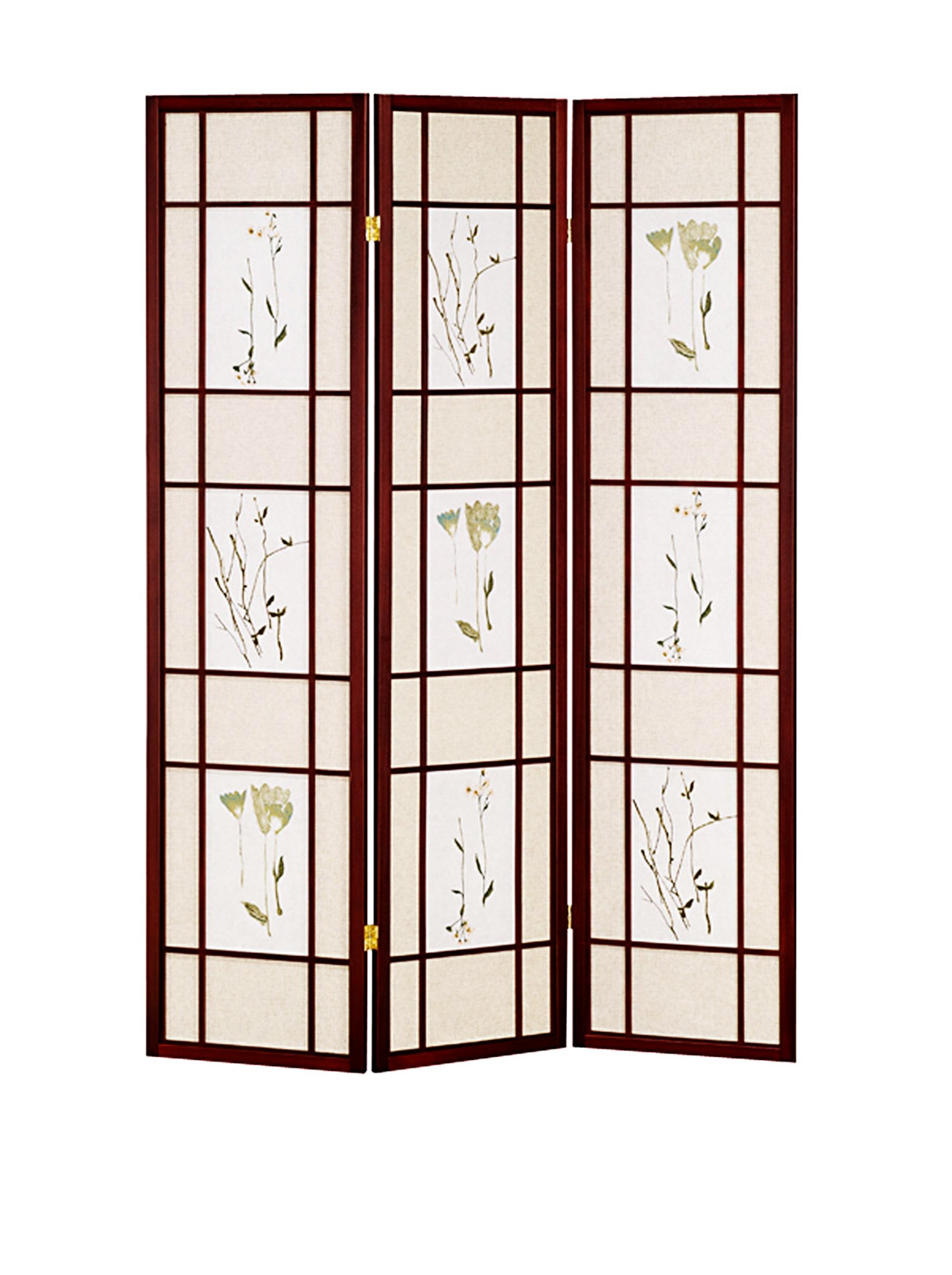 Handcrafted 3-Panel Japanese Shoji Room Divider - Natural Cherry Wood - Traditional Asian Home Decor for Living Room, Bedroom & Office Privacy