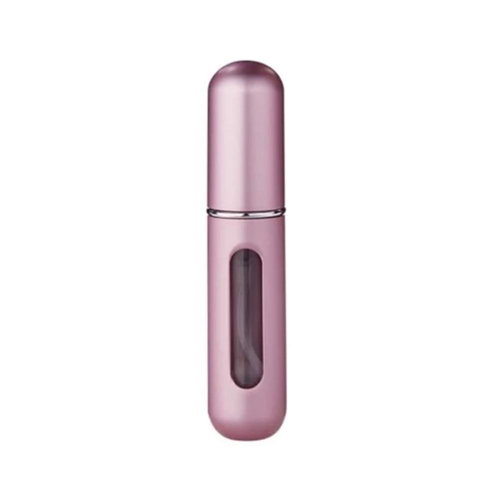 Dan Adora 5ml Portable Mini Perfume Atomizer - Refillable Travel Size Aluminum Spray Bottle for Perfume, Body Mist & After Shave | Leak-Proof Design in Pink | Perfect for Travel, Gym & Everyday Carry