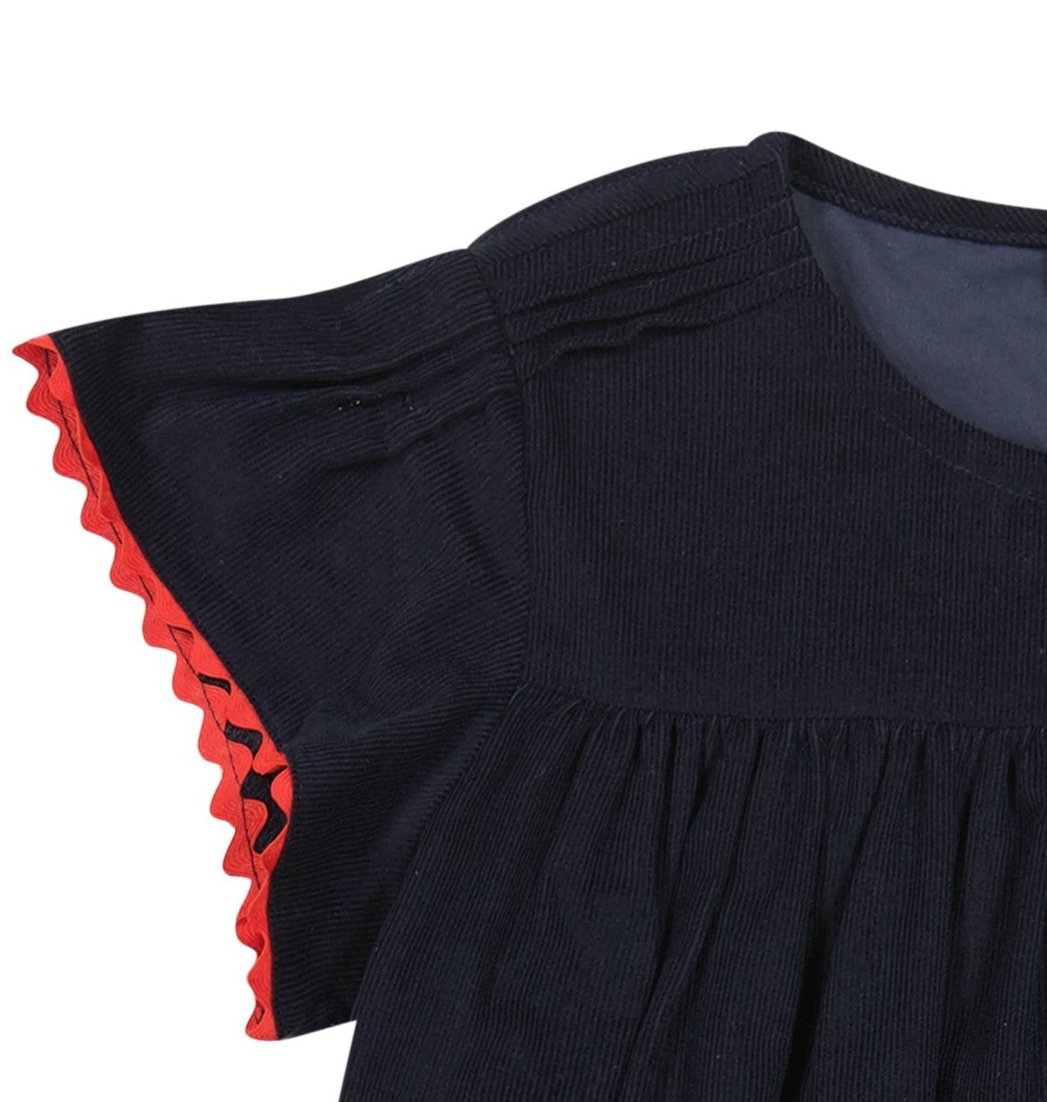 Olivia Girls A-Line Corduroy Dress in Navy Blue - Perfect for School, Parties, and Special Occasions