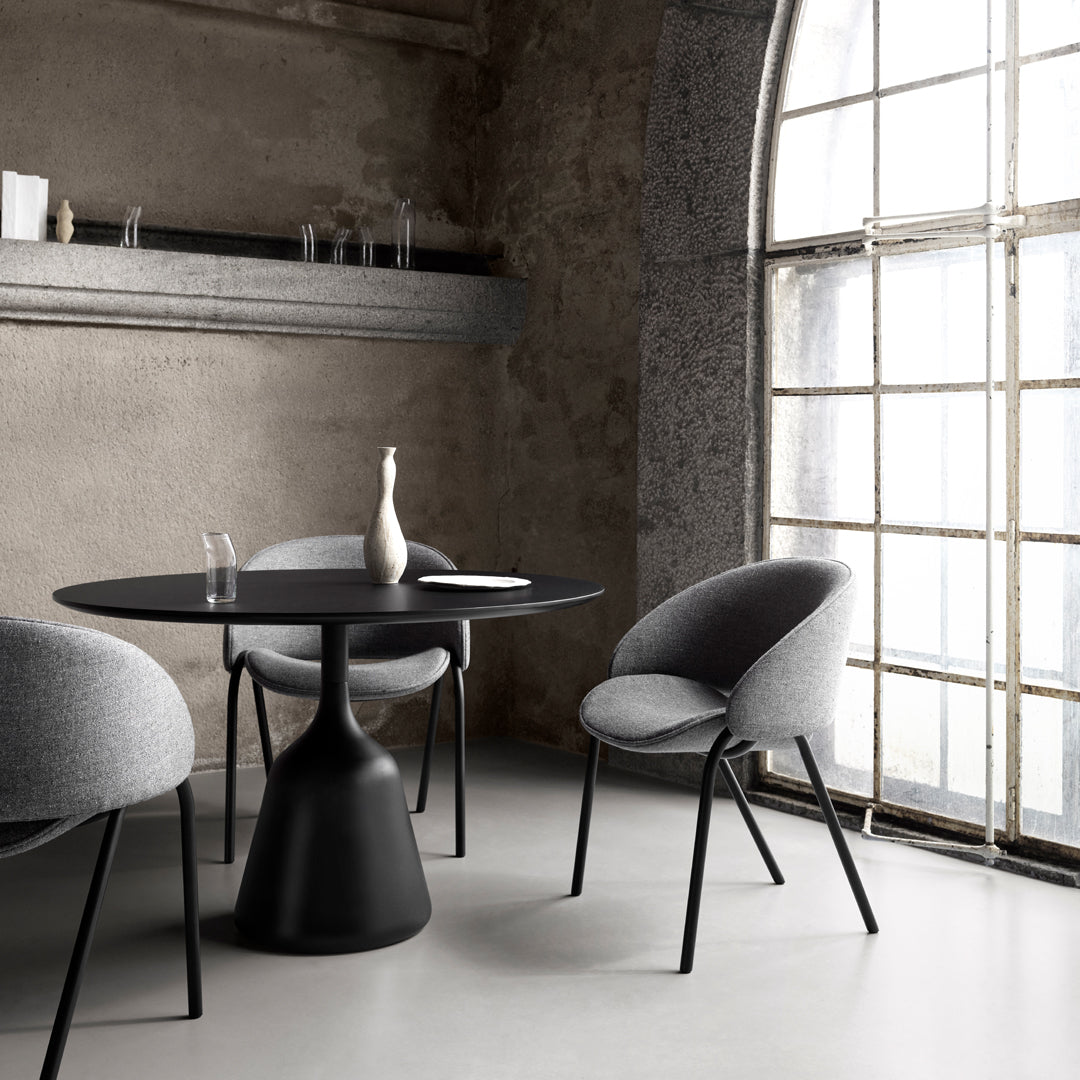 Modern Folium Dining Chair - Mid Century Wooden Kitchen Chair with Upholstered Seat - Perfect for Dining Room, Kitchen, and Breakfast Nook