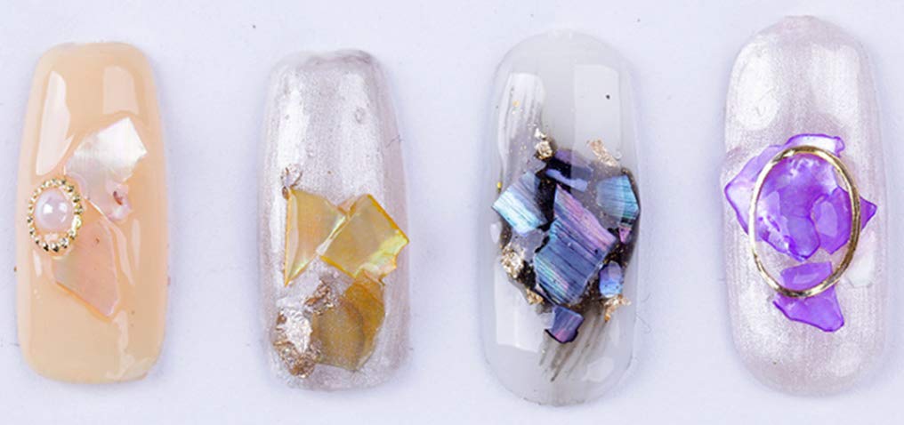 Natural Abalone Shell Nail Jewelry - Decorative Nail Patches & Sequins for DIY Nail Art, Manicures, and Pedicures | Perfect for Bridal, Party, and Special Occasion Nail Designs