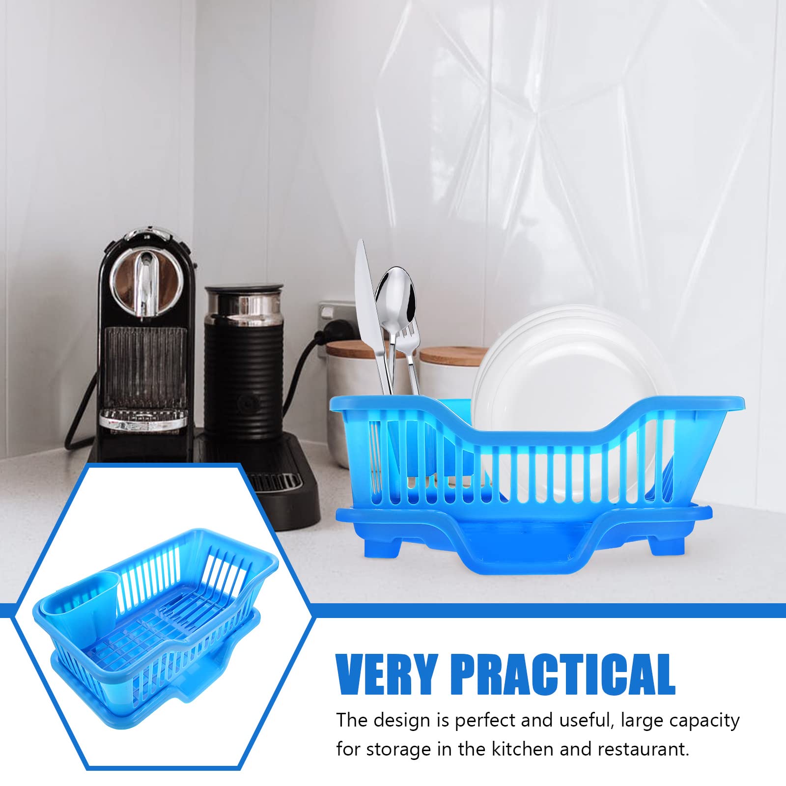 **Stainless Steel Dish Rack with Cutlery Holder - Large Capacity Kitchen Drainer & Drying Rack for Dishes, Utensils - Perfect for Countertop, Sink, or Cabinet Storage**