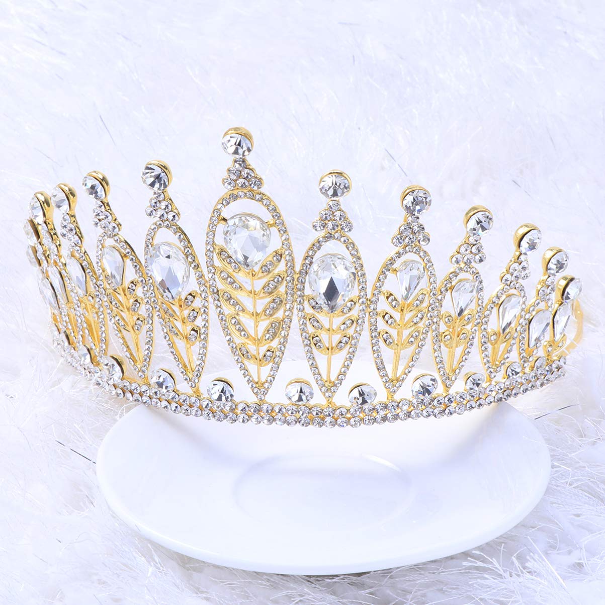 Elegant Minkissy Vintage Crystal Wedding Tiara - Baroque Bridal Crown for Women, Queen Princess Headpiece with Rhinestones, Gold & Silver Options | Perfect for Weddings, Prom, Birthday Parties & Special Events