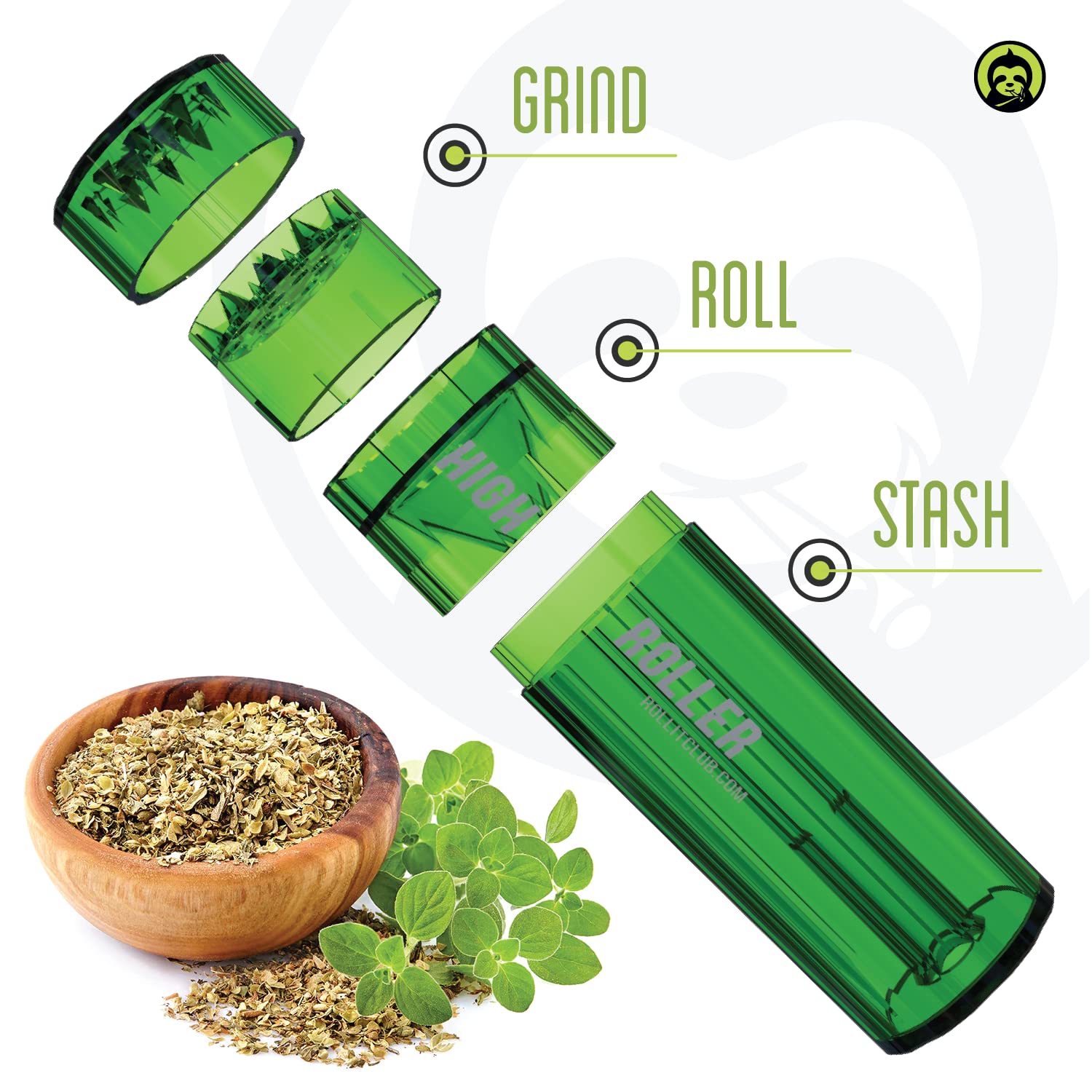 Premium CLEAR HIGHROLLER Herb Grinder & Cone Loader - Portable Pre Roll Cone Filler for Perfect Joints | Durable & Easy to Use | Ideal for Travel, Camping, and Outdoor Activities