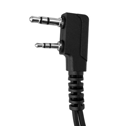 Banshee 2 Pin Acoustic Tube Earpiece Headset with Microphone - Compatible with Kenwood TK-3202, TK-3202K, TK-3202L, TK-3206, TK-3207, KHS8BL - Ideal for Security, Construction & Industrial Communication