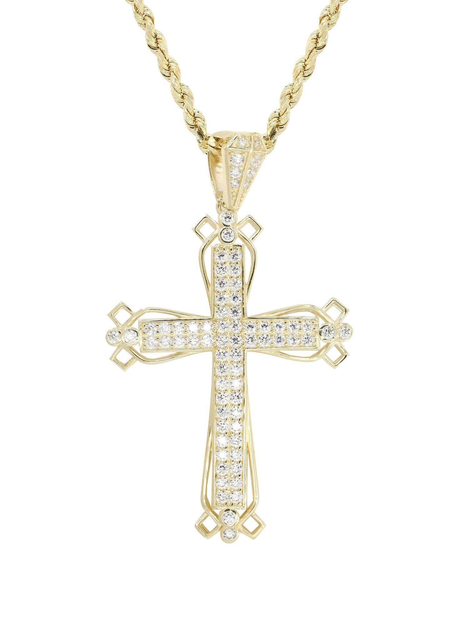 10K Yellow Gold Cross Pendant Necklace for Women & Men - 14.3 Grams | Religious Jewelry Gift for Baptism, First Communion & Everyday Wear