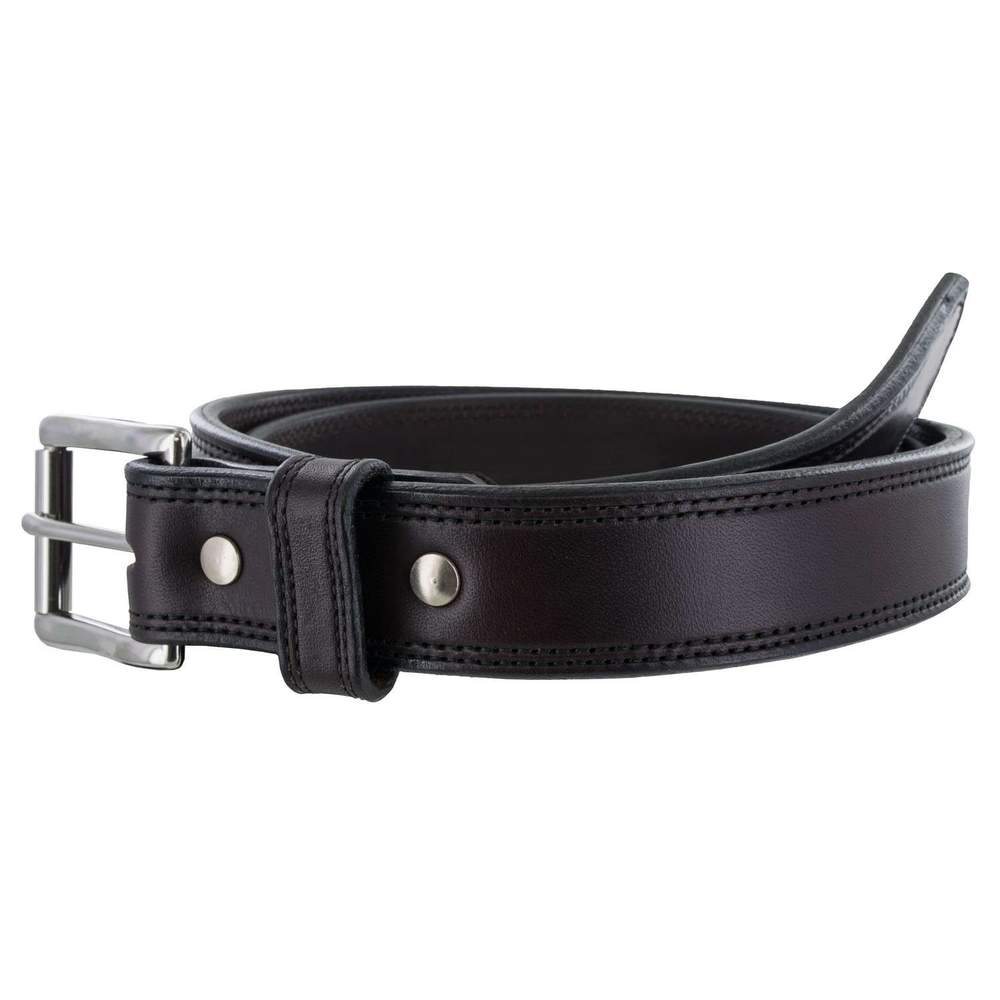 The Brute 17oz Double Leather Belt for Men - Heavy Duty Genuine Leather Work Belt with Solid Brass Buckle - Perfect for Construction, Outdoor Work & Everyday Wear