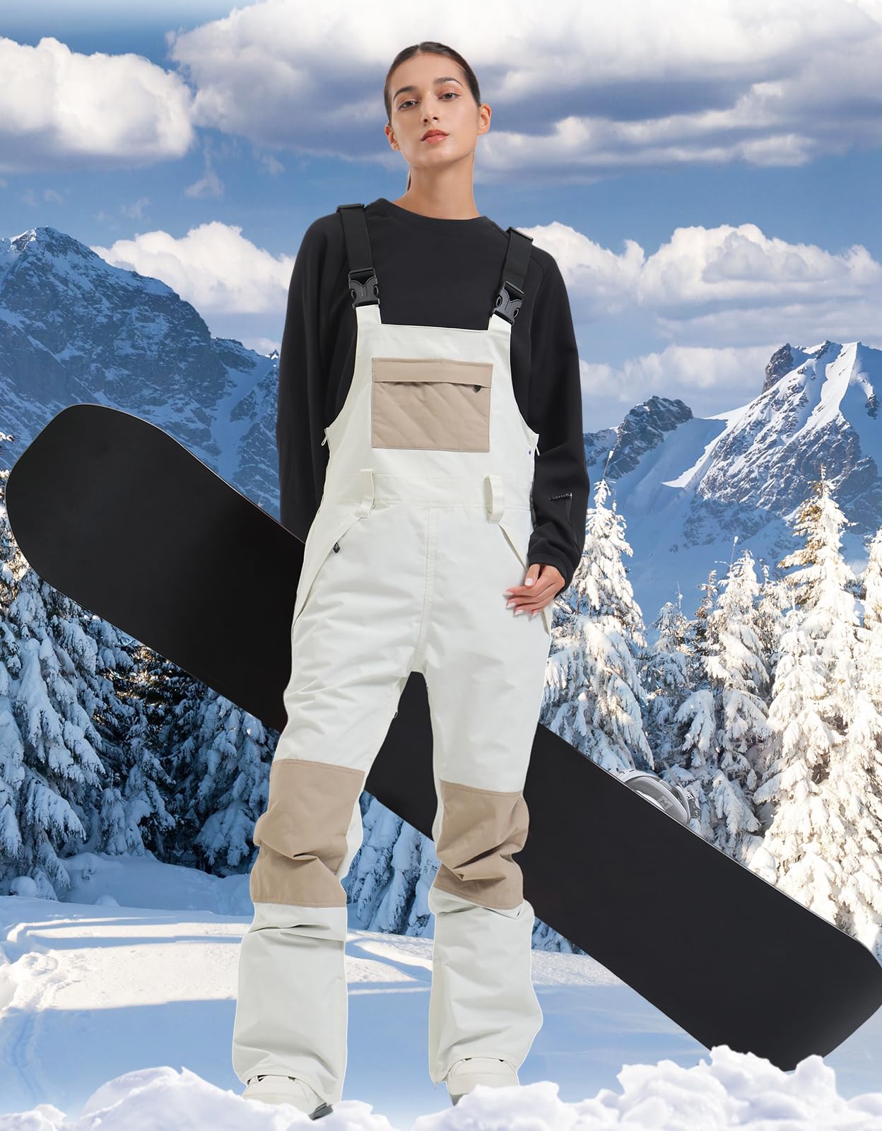 Women's Waterproof Snowboard Bib Overalls - Windproof & Warm Snow Pants for Skiing & Outdoor Winter Sports | Perfect for Snowboarding, Ski Resorts & Cold Weather Adventures