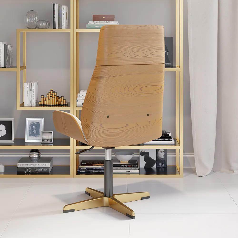 Premium Leather Modern Home Office Chair - Ergonomic High Back Executive Desk Chair with Lumbar Support - Perfect for Work, Gaming & Study