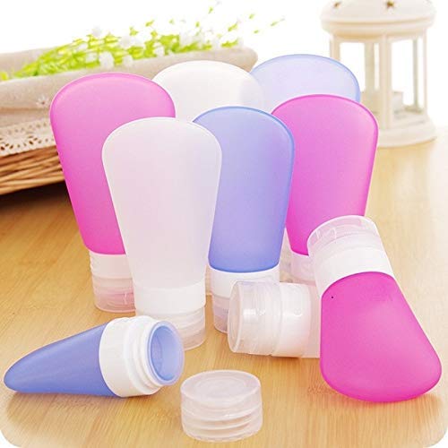 Crownish 90ml Silicone Travel Bottles - Leak Proof Portable Empty Mini Containers for Shampoo, Lotion, Cosmetic, Shower Gel & Liquid Soap - Perfect for Toiletries, Air Travel & Gym Essentials (Pack of 1)