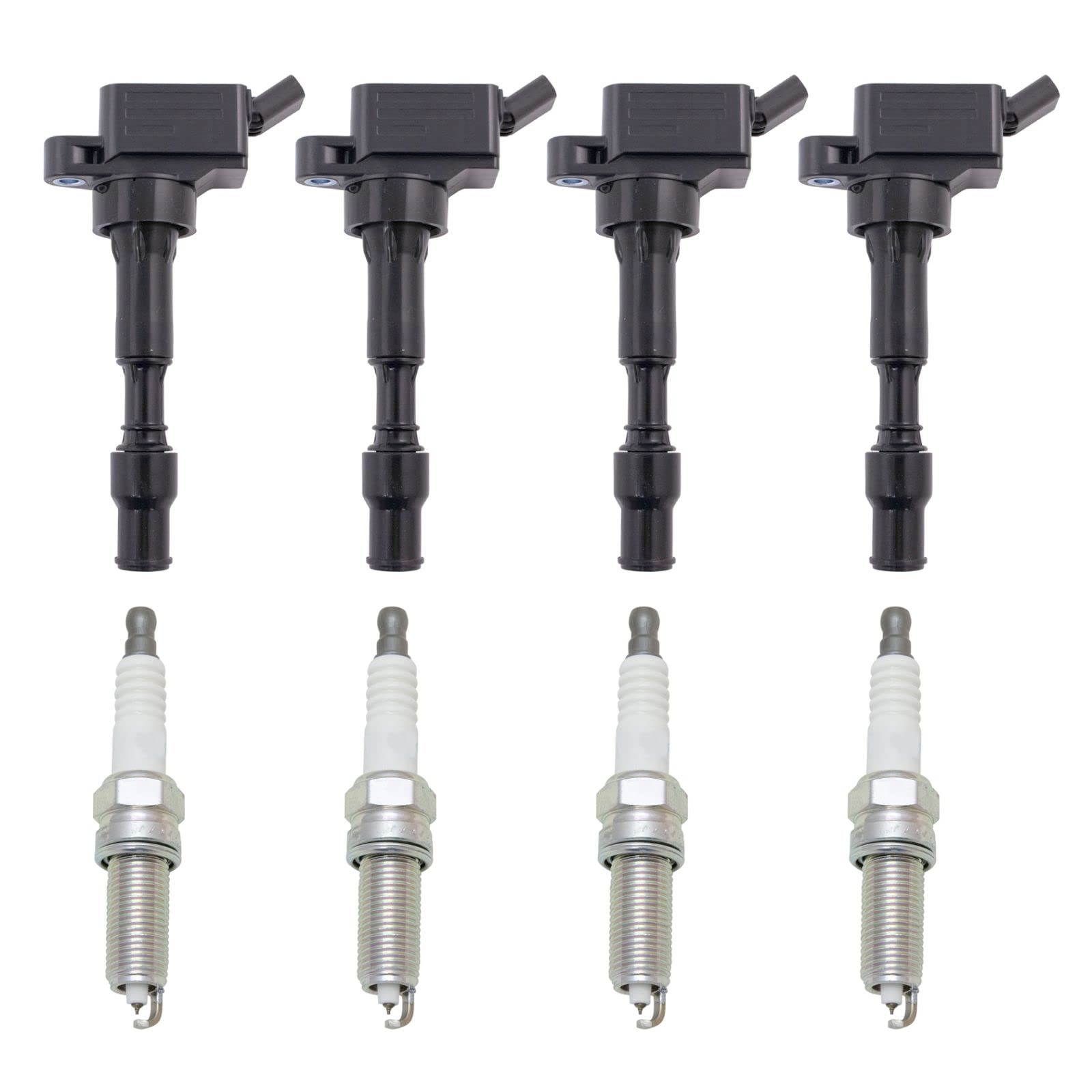 High-Performance Engine Ignition Coil & NGK Spark Plug Kit - 8 Piece Set Compatible with Hyundai Kia Models - Perfect for Engine Tune-Ups & Performance Upgrades