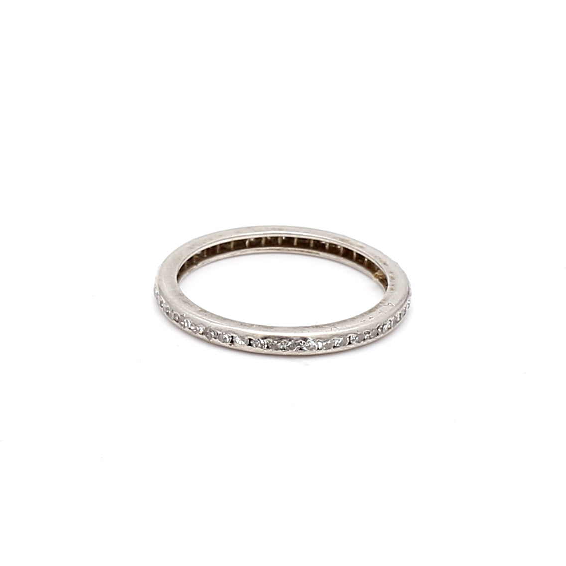 0.06 Carat Round Brilliant G I2 Diamond Platinum Band Ring - Elegant Wedding Band, Anniversary Gift for Her, Perfect for Engagement & Special Occasions