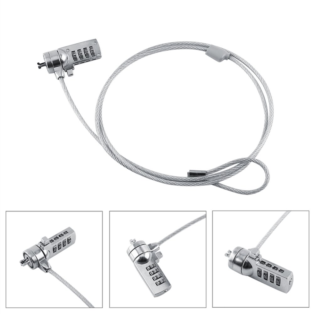 Tosuny 4-Digit Combination Laptop Lock with 6ft Security Cable - Anti-Theft Computer Lock for MacBook, Laptop, Notebook - Perfect for Office, School, Travel & Coffee Shop Security