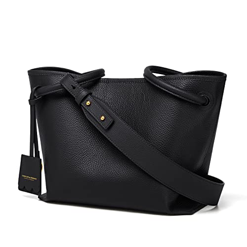 Premium Leather Tote Bag for Women - Large Top Handle Shoulder Satchel Hobo Crossbody Bucket Purse | Stylish Work, Travel & Shopping Handbag