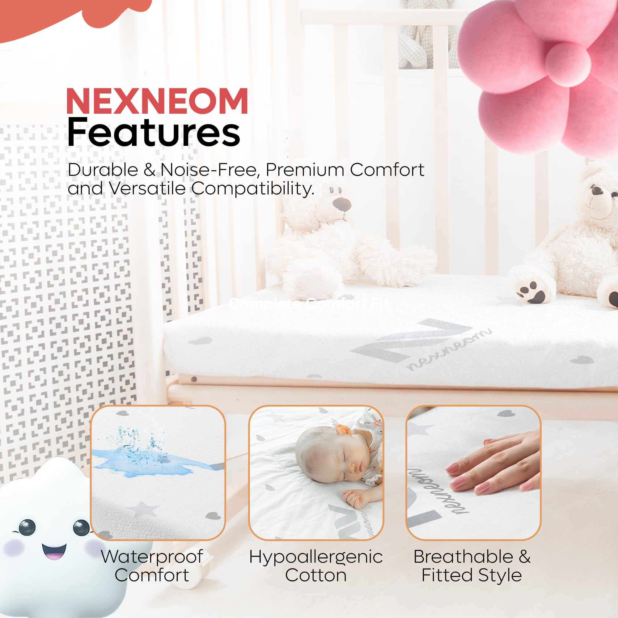 Breathable & Skin-Friendly Dual-Sided Bamboo Fiber Pack and Play Mattress - 38x26 Inches, Firm Memory Foam with Waterproof Removable Zipper Cover for Toddlers - Perfect for Travel, Daycare, and Home Nursery Use
