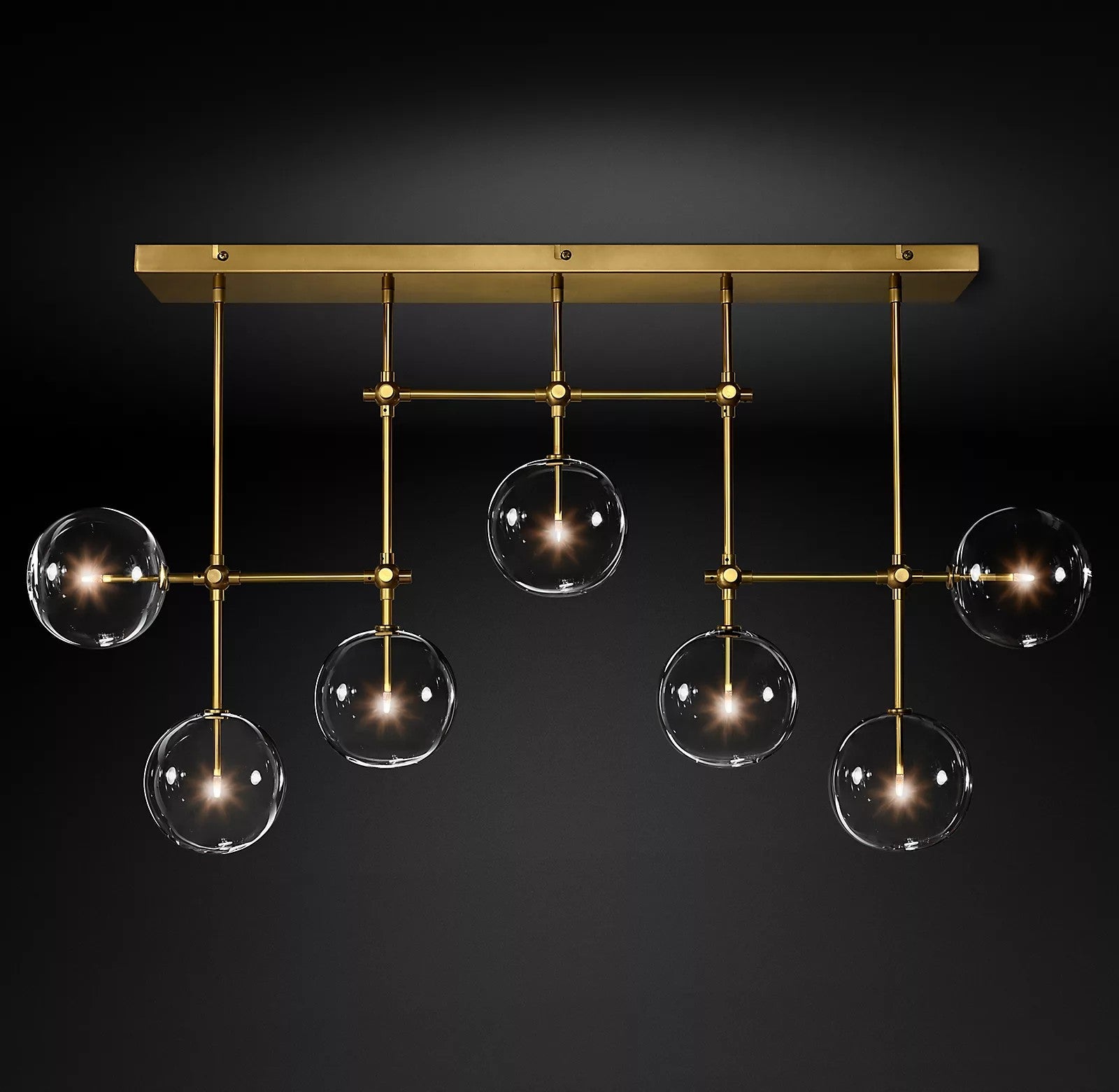 Elegant Glass Globe Chandelier - Modern Crystal Ceiling Light Fixture for Dining Room, Living Room, Bedroom Decor | Energy Efficient LED Lighting | Easy Installation Home Lighting Solution