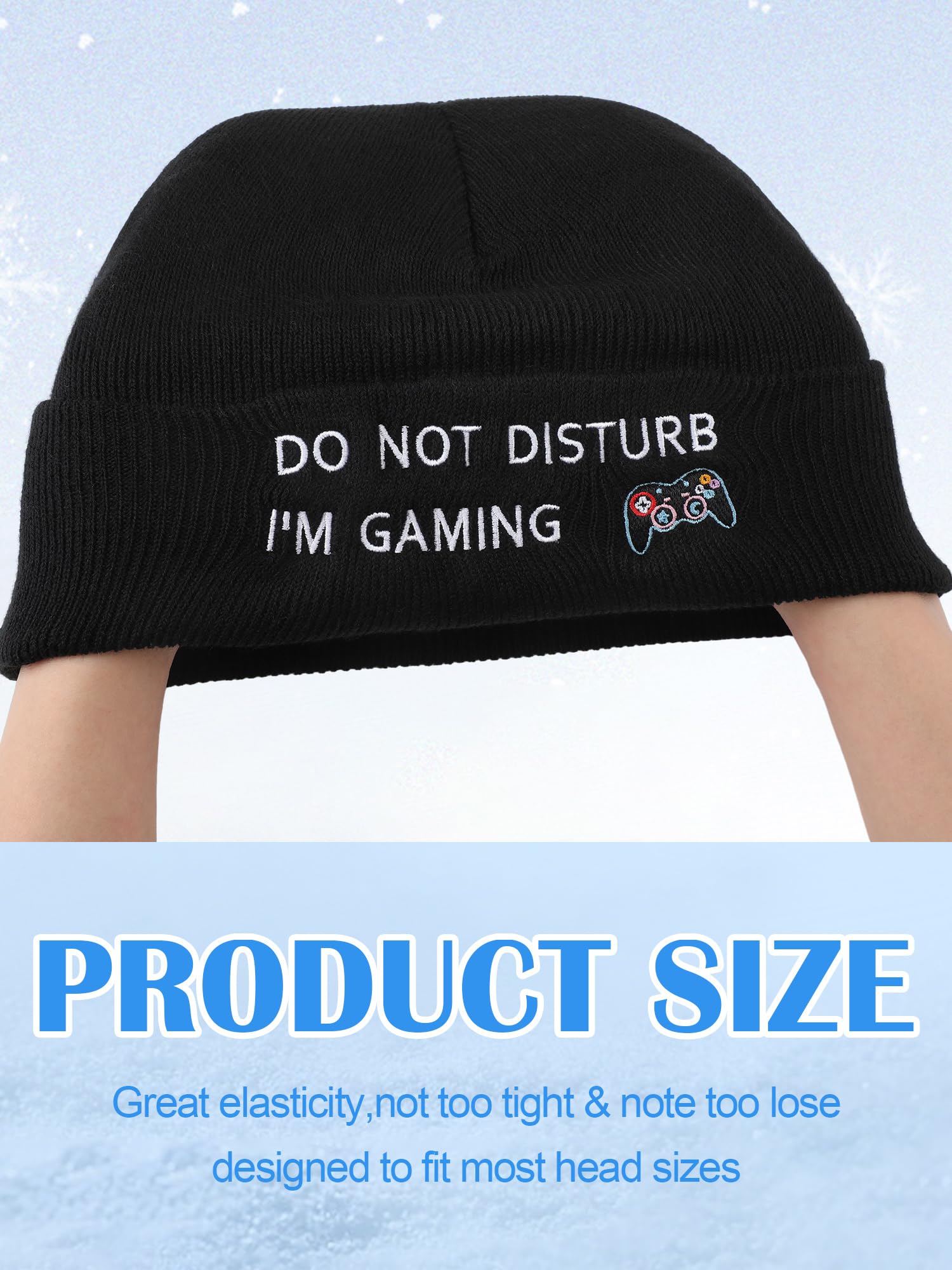 Funny Gamer Beanie Hat - 4 Pack Knitted Gaming Hats for Men & Boys - 