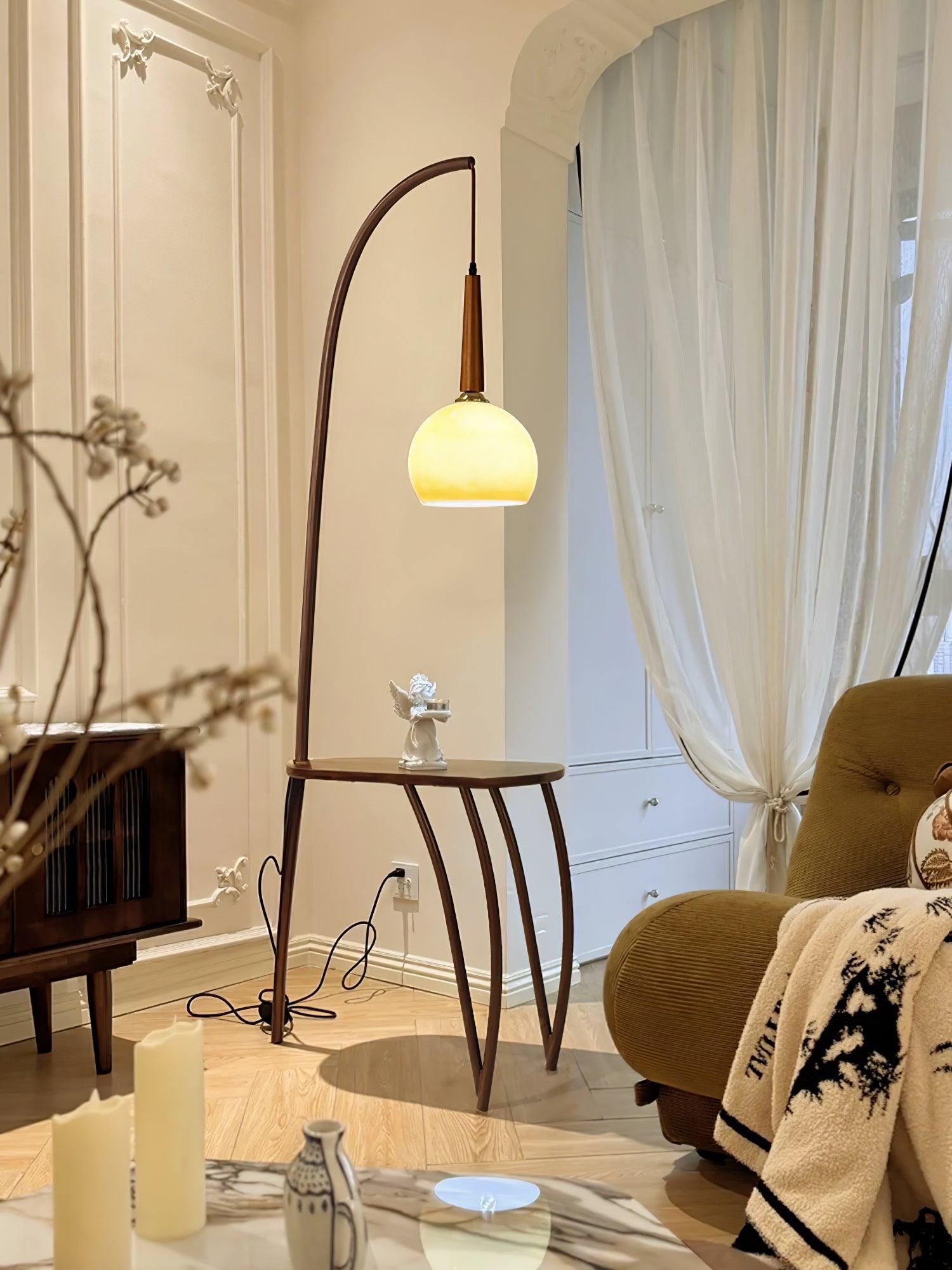 Modern Cantilever Wood Accent Floor Lamp - Adjustable Reading Light for Living Room, Bedroom & Office - Warm Ambient Lighting for Cozy Home Decor