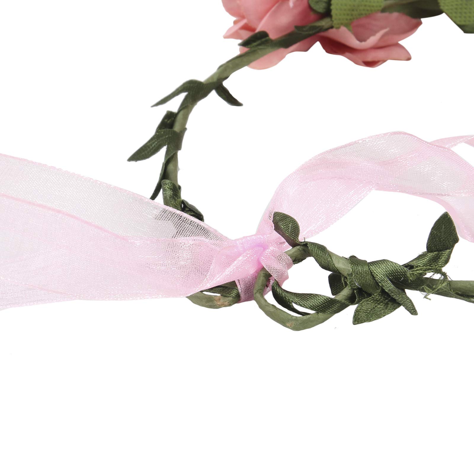 Adjustable Rose Flower Crown for Women & Girls - Romantic Floral Headband, Hair Wreath & Wedding Halo - Perfect for Bridal, Birthday Parties, Maternity Photoshoots & Boho Festivals (Rose)