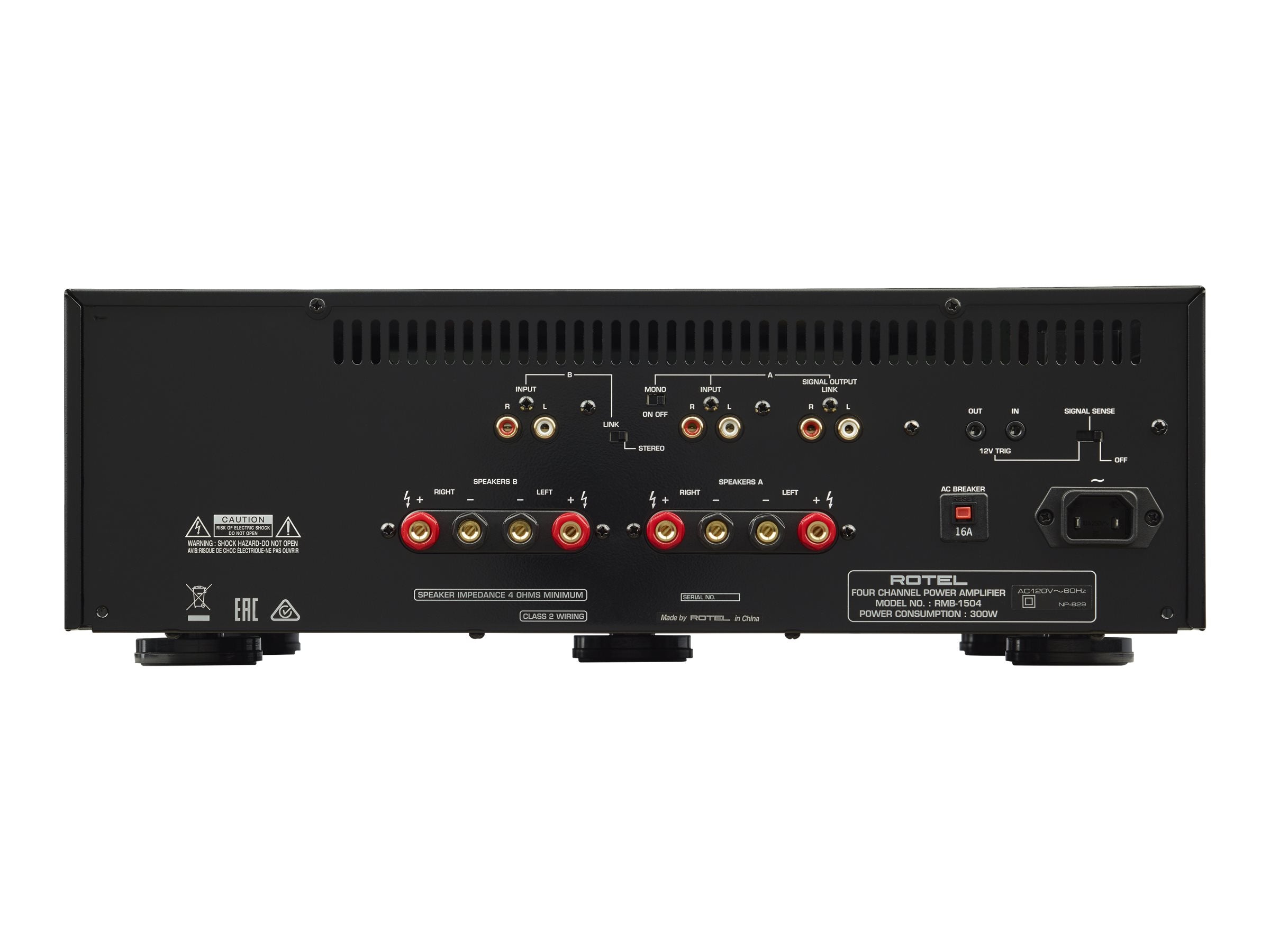 Rotel RMB-1504 4-Channel Power Amplifier - High-Performance Audio for Home Theater & Multi-Zone Sound Systems