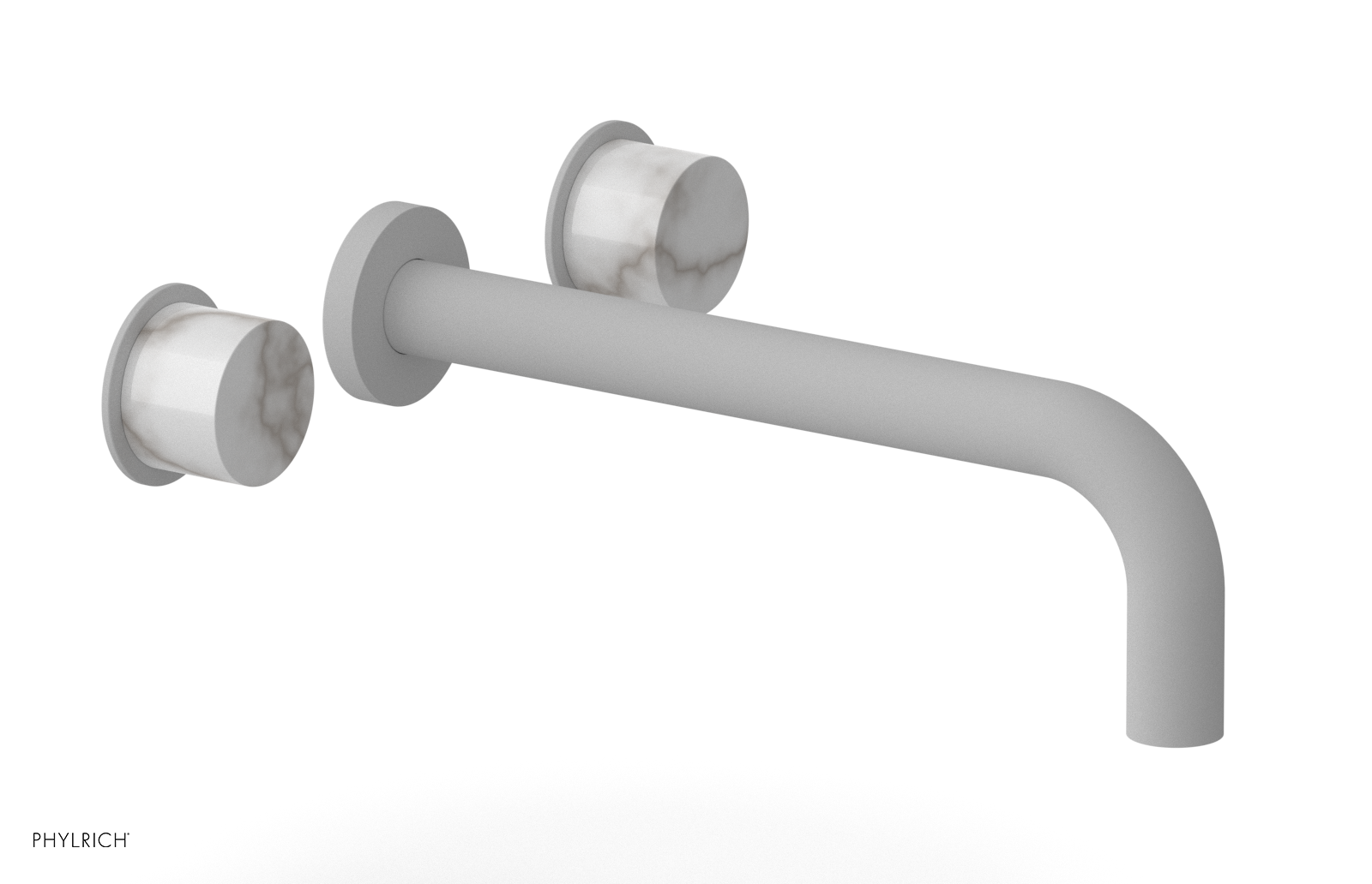 Premium II 10 Wall-Mounted Lavatory Sink Set with White Marble Handles - 230 x 13 x 10 Inches - Modern Bathroom Vanity for Home & Hotel Renovation