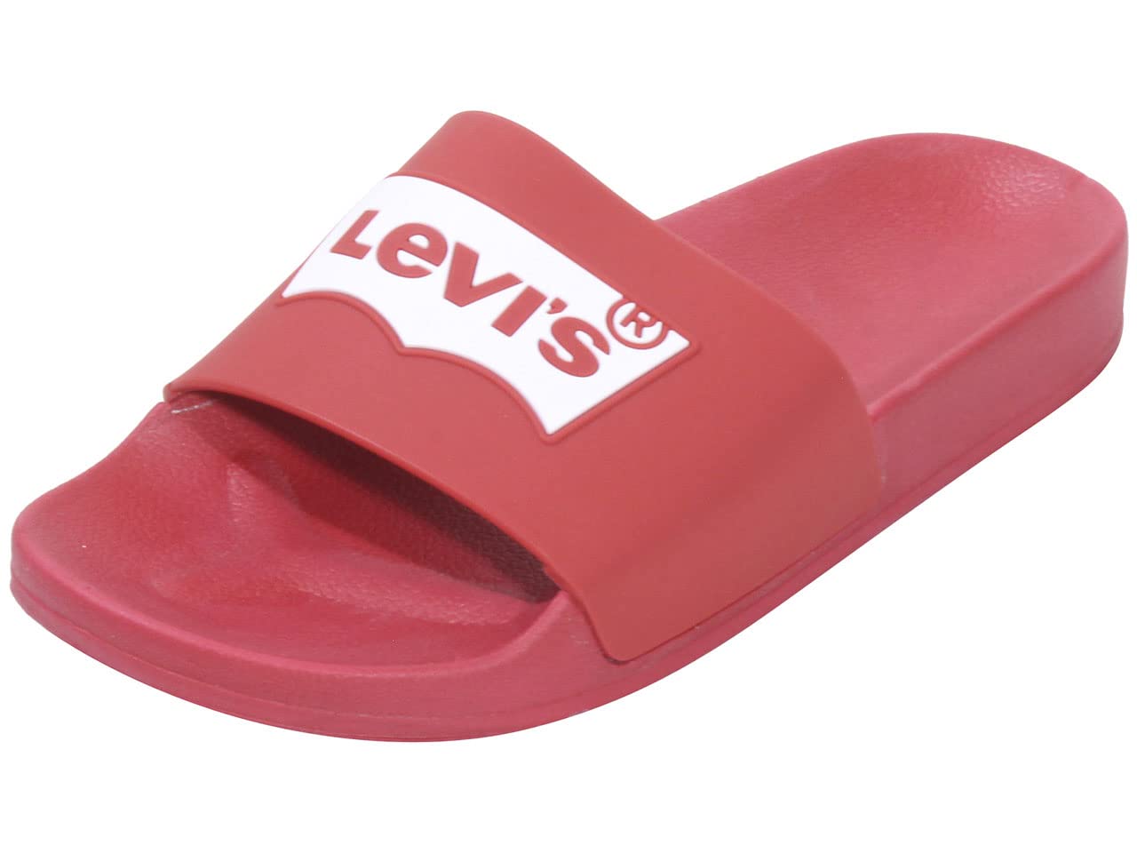Levi's Women's Batwing Slide Sandals - Slip-On Comfort with Logo Detail in Red, Size 9 | Perfect for Beach, Pool & Summer Outfits