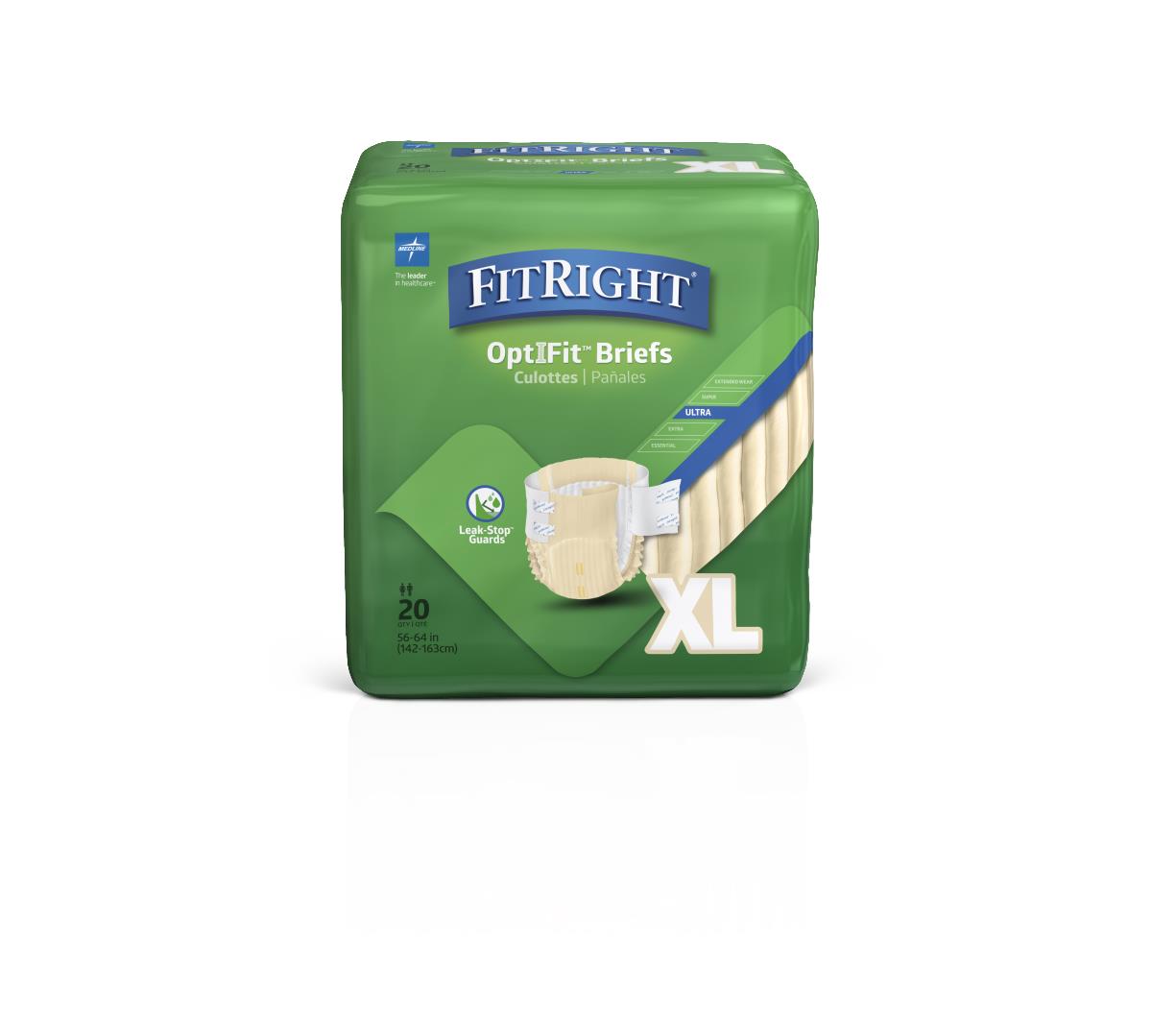 FitRight Ultra Absorbent Incontinence Briefs for Adults - Maximum Protection Overnight & Daytime Use - Comfortable & Disposable Underwear for Active Lifestyles - Ideal for Travel, Work & Home Care