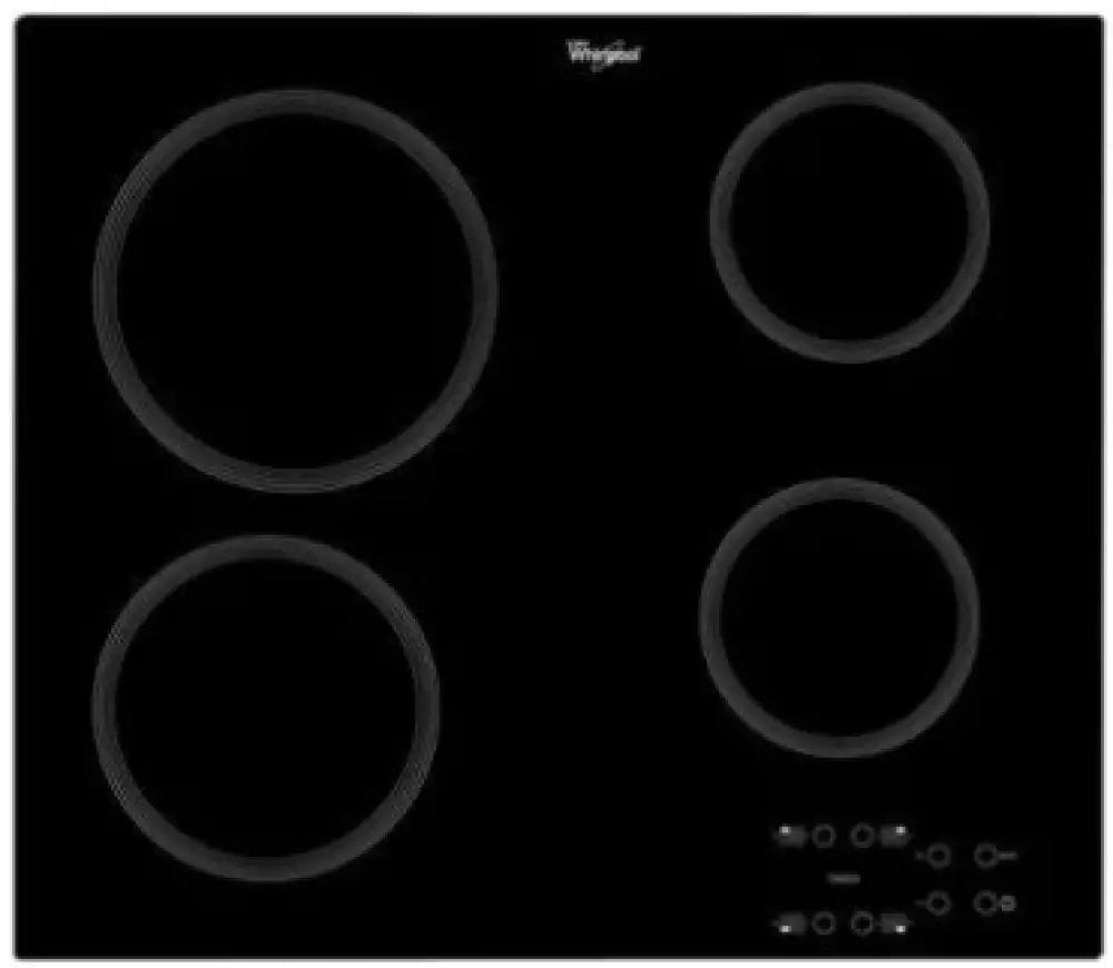 Whirlpool AKT809BA 60cm 4-Zone Radiant Electric Ceramic Cooktop Hob - Premium Induction Stove for Modern Kitchens | Perfect for Home Cooking, Baking & Entertaining