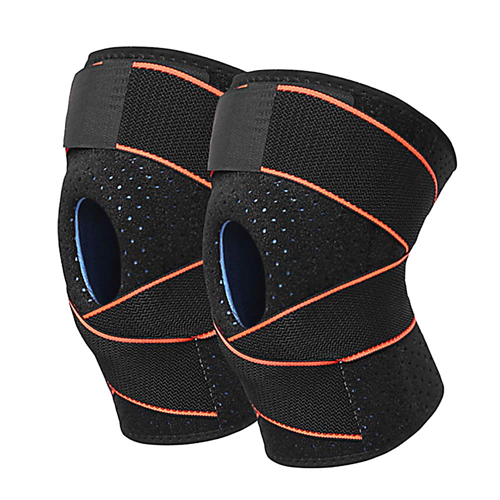Anti-Slip Compression Knee Brace with Elastic Strap - Neoprene Support for Running, Basketball & Workout - Relieve Pain & Improve Performance