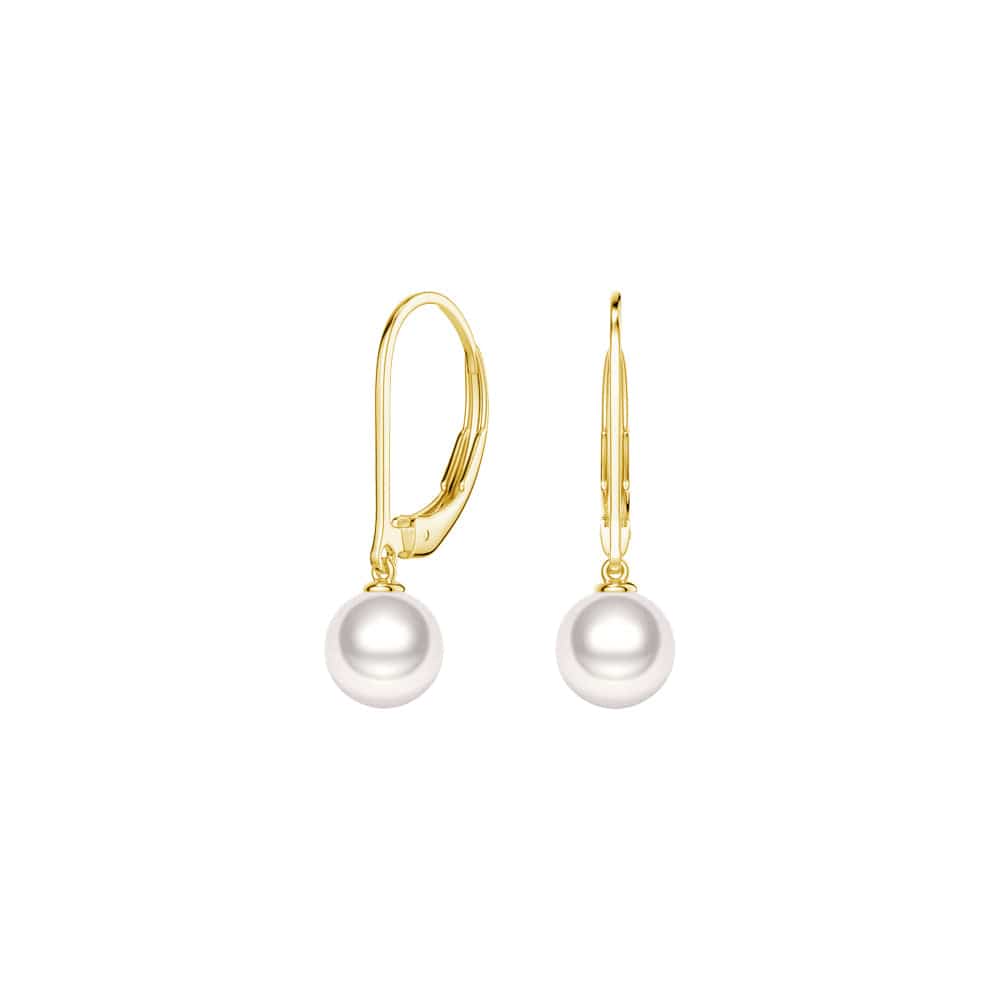 8mm Freshwater Cultured Pearl Leverback Earrings for Women - Elegant Dangle Earrings for Wedding, Party & Special Occasions