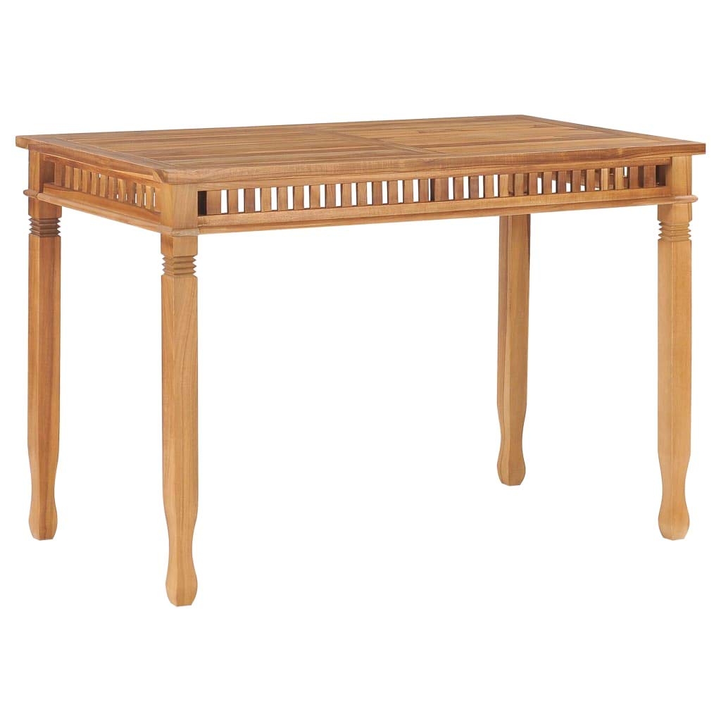 YUUIKLLE Outdoor Dining Table 47.2x25.6x31.5 Inch - Solid Teak Wood Rectangle Patio Table for Garden, Lawn, Backyard - Weather-Resistant Coffee Table & Console for Outdoor Entertaining & Relaxation