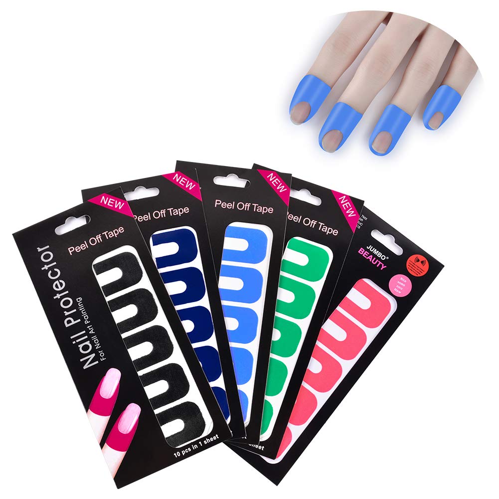 50pcs Disposable Nail Polish Protector Stickers - U-Shape Finger Guards for Cuticle Protection, Nail Art & Manicure | Peel Off Plastic Stickers for Mess-Free Polish Application at Home or Salon