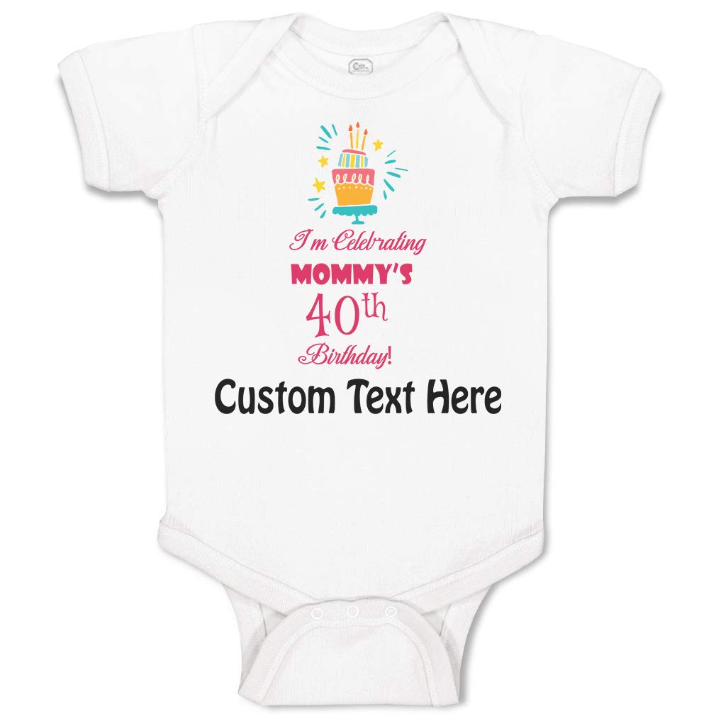Cute Rascals Baby Bodysuit - 'I'm Celebrating Mommy's 40th Birthday' Outfit for Boys & Girls | Perfect for Birthday Parties, Family Photos & Special Occasions