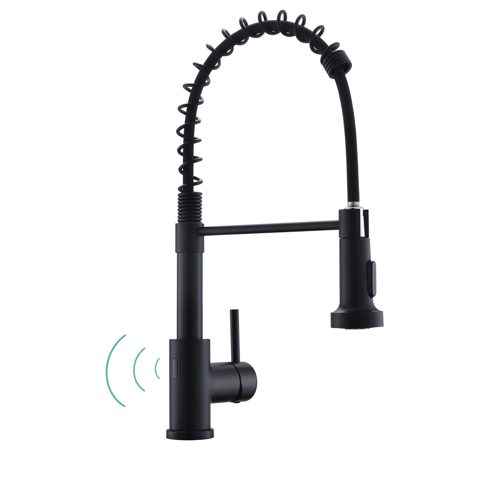 WEWE Matte Black Touchless Kitchen Faucet with Pull Down Sprayer - Motion Sensor Activated, Single Handle Stainless Steel Sink Faucet for Modern Kitchens | Perfect for Busy Cooks, Families & ADA Compliant Spaces