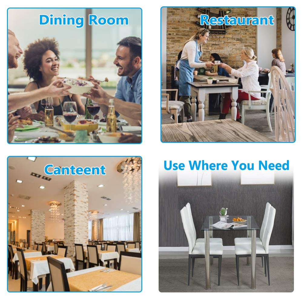 Modern 5-Piece Dining Table Set for 4 - Tempered Glass Top Kitchen Table with 4 PU Leather Chairs - Perfect for Breakfast Nook, Small Kitchen & Dining Room Furniture | Space-Saving Dining Solution