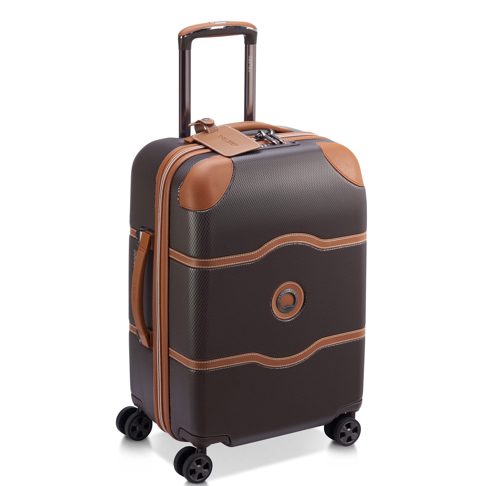 Delsey Paris Chatelet Air 2.0 Hardside Spinner Carry-On Luggage 20 Inch - Lightweight Durable Suitcase for Travel, Business Trips & Weekend Getaways (Chocolate Brown)