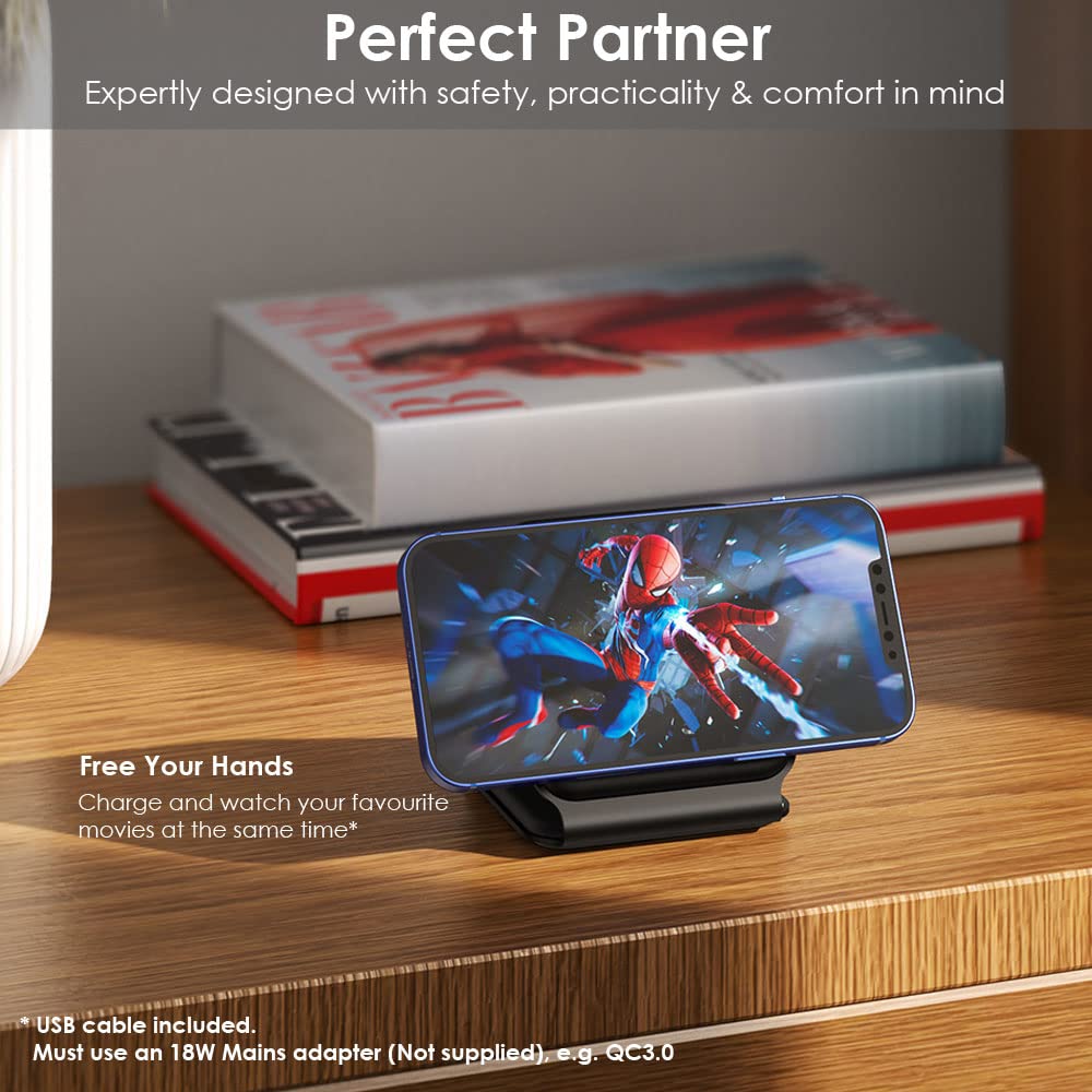 3 in 1 Wireless Charger Station - Fast Magnetic Charging Pad Stand for iPhone 16/15/14/13/12, Samsung S24/S23/S22/S21, iWatch Series 10-2, AirPods 3/2/Pro | Portable & Foldable Design | Perfect for Home, Office & Travel Charging