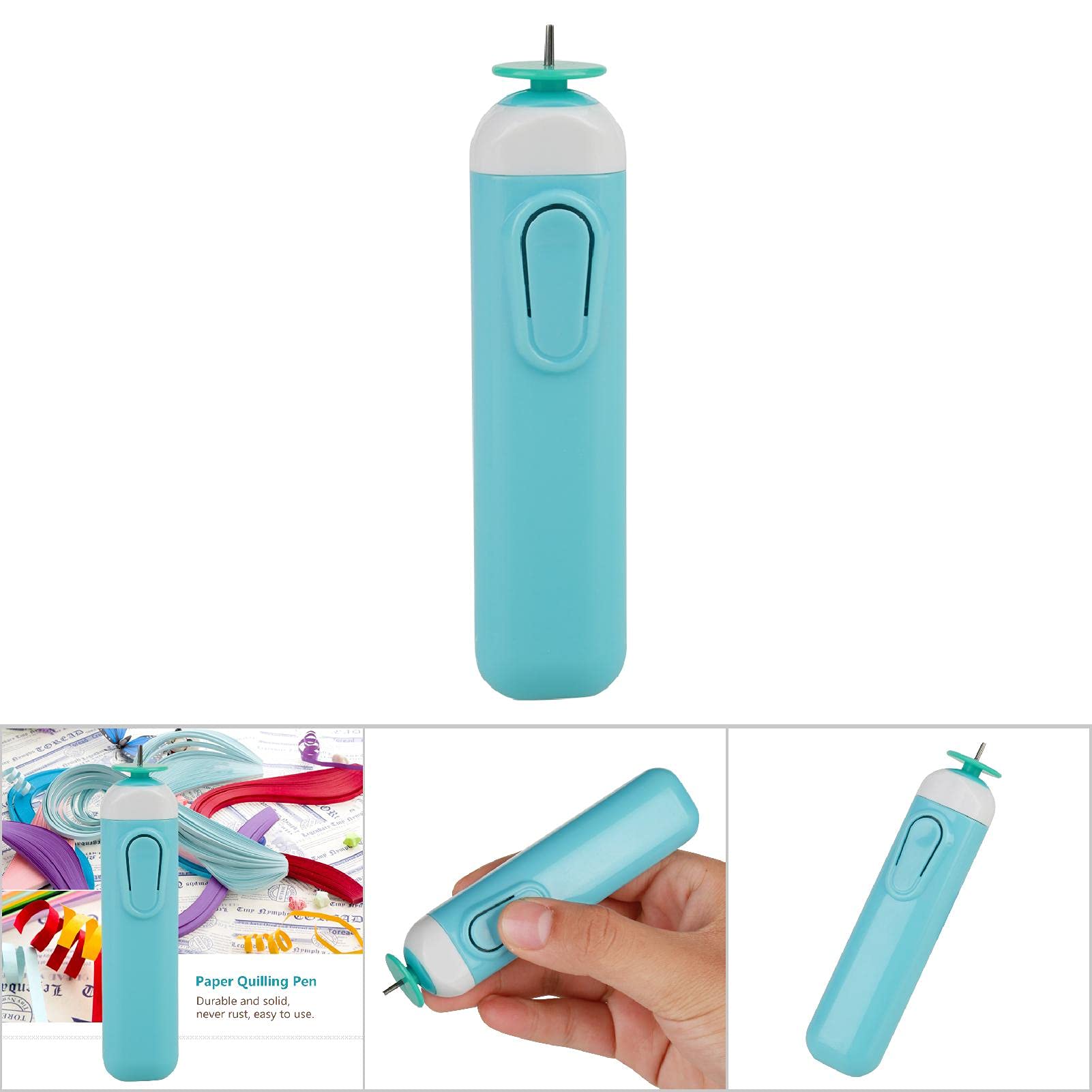 Electric Quilling Tool Kit - Battery Operated Paper Crafting Tool with Steel Curling Pen for DIY Scrapbooking, Card Making & Origami Projects (Blue) - Perfect for Handmade Greeting Cards, Home Decor & Art Crafts