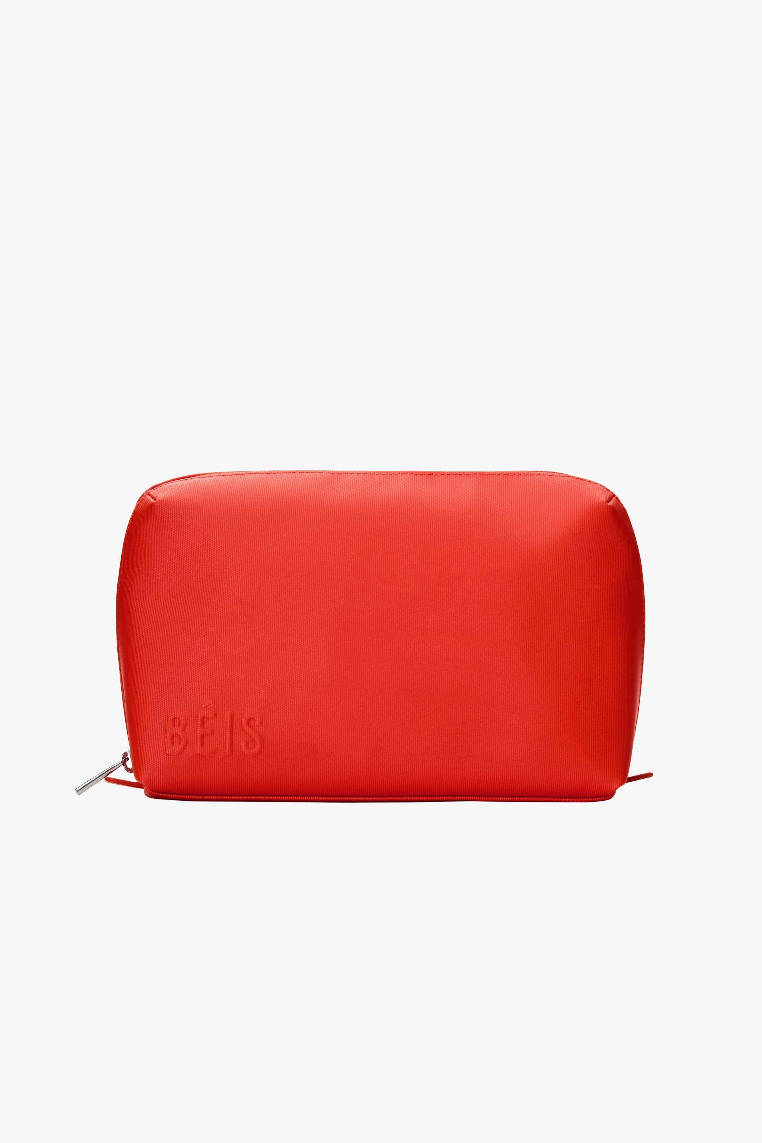 Flame-Colored Medium Cosmetic Pouch - Travel Makeup Bag for Women, Perfect for Toiletries & Essentials on the Go