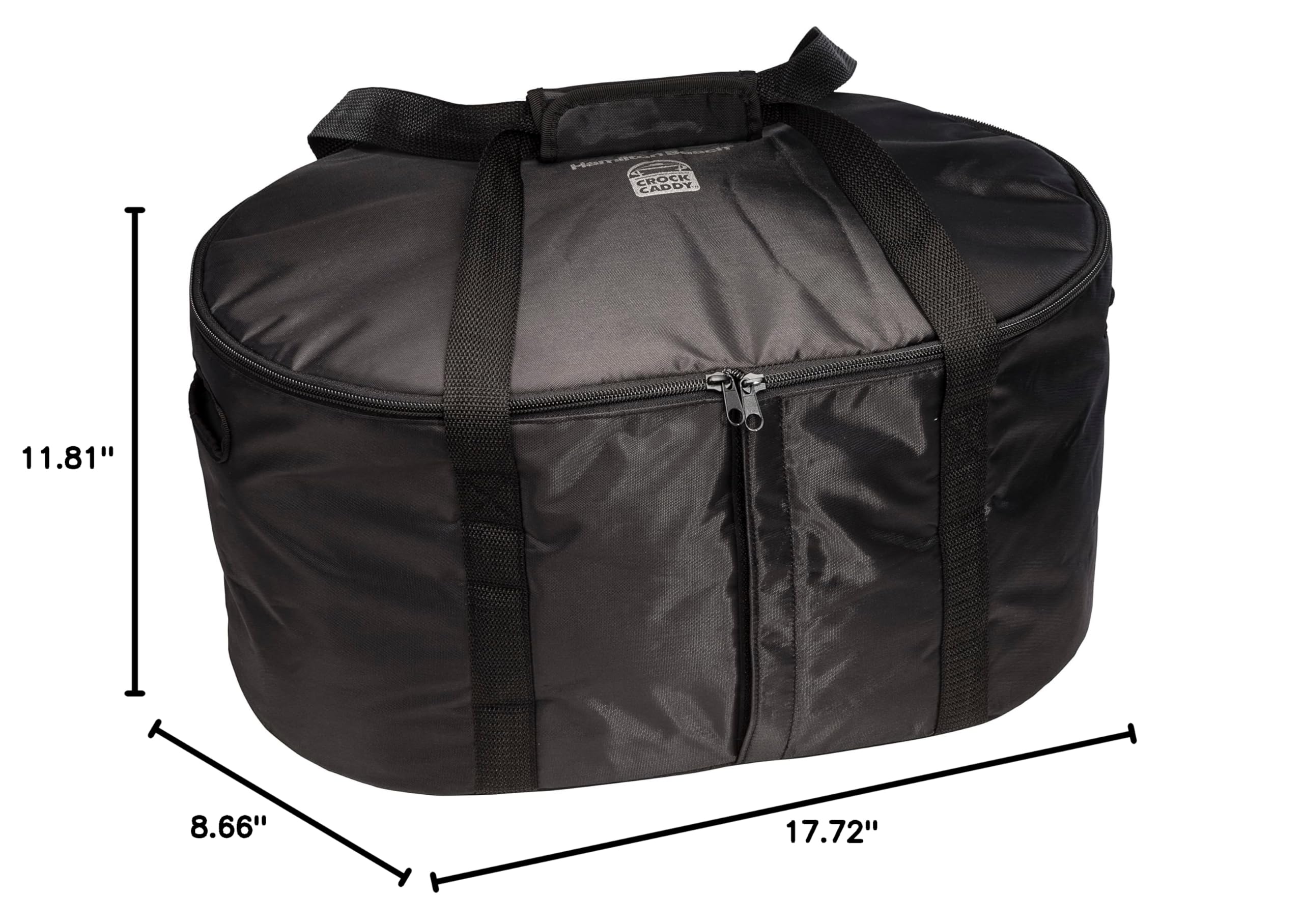 Hamilton Beach Portable Slow Cooker Travel Bag - Insulated Carrier Case for 4-8 Quart Crock Pots, Universal Fit with Internal Mesh Net to Secure Pot, Black (33002) - Perfect for Road Trips, Picnics & Potlucks